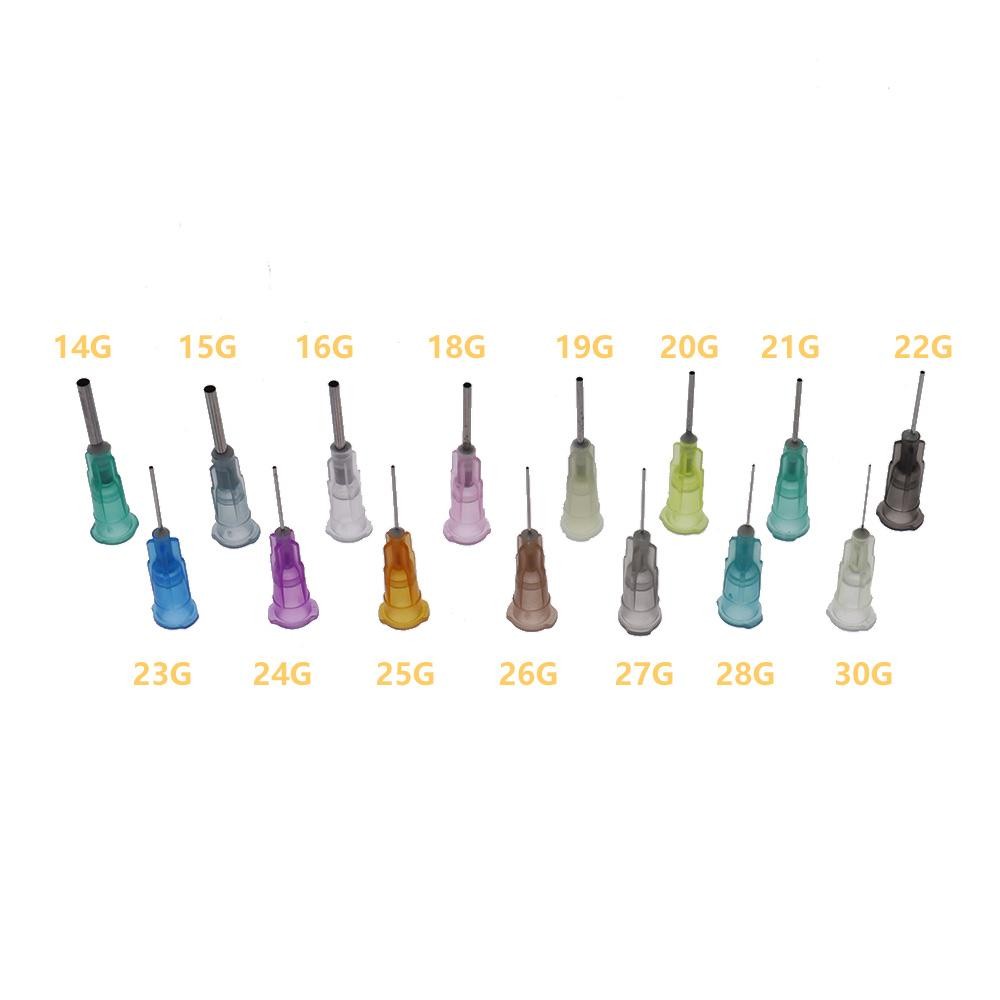 50pcs/bag Straight Precision Liquid Syringe Dispenser Blunt Needles Tips 14/15/1