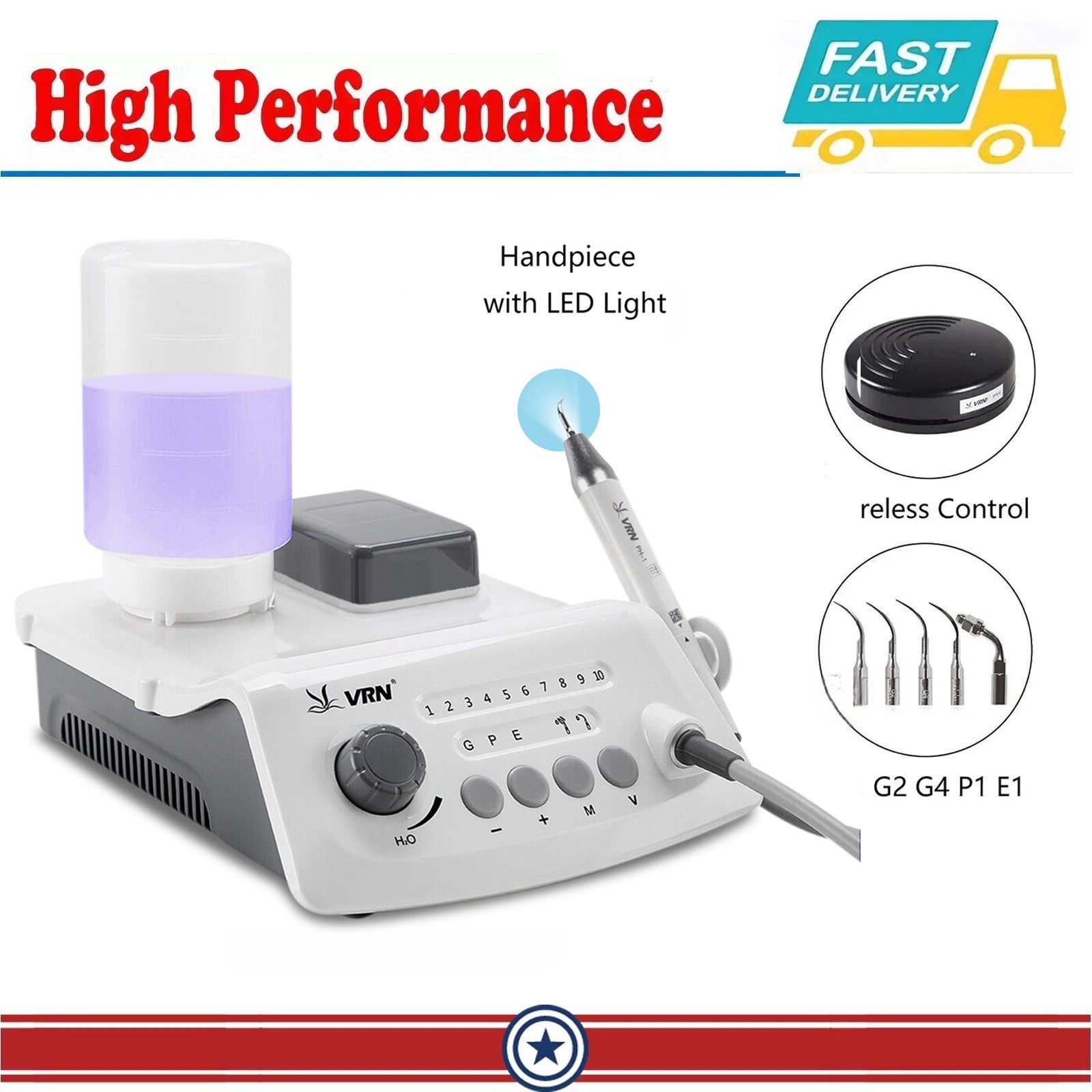 LED Dental Ultrasonic Piezo Scaler HW-5L Handpiece with 5 Tips