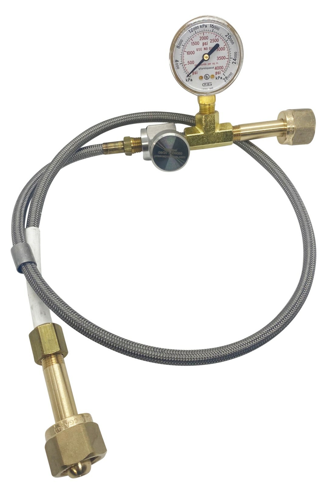 Oxygen Transfill 72″ Hose with BLEED CGA540 Aviation Veterinary Medical