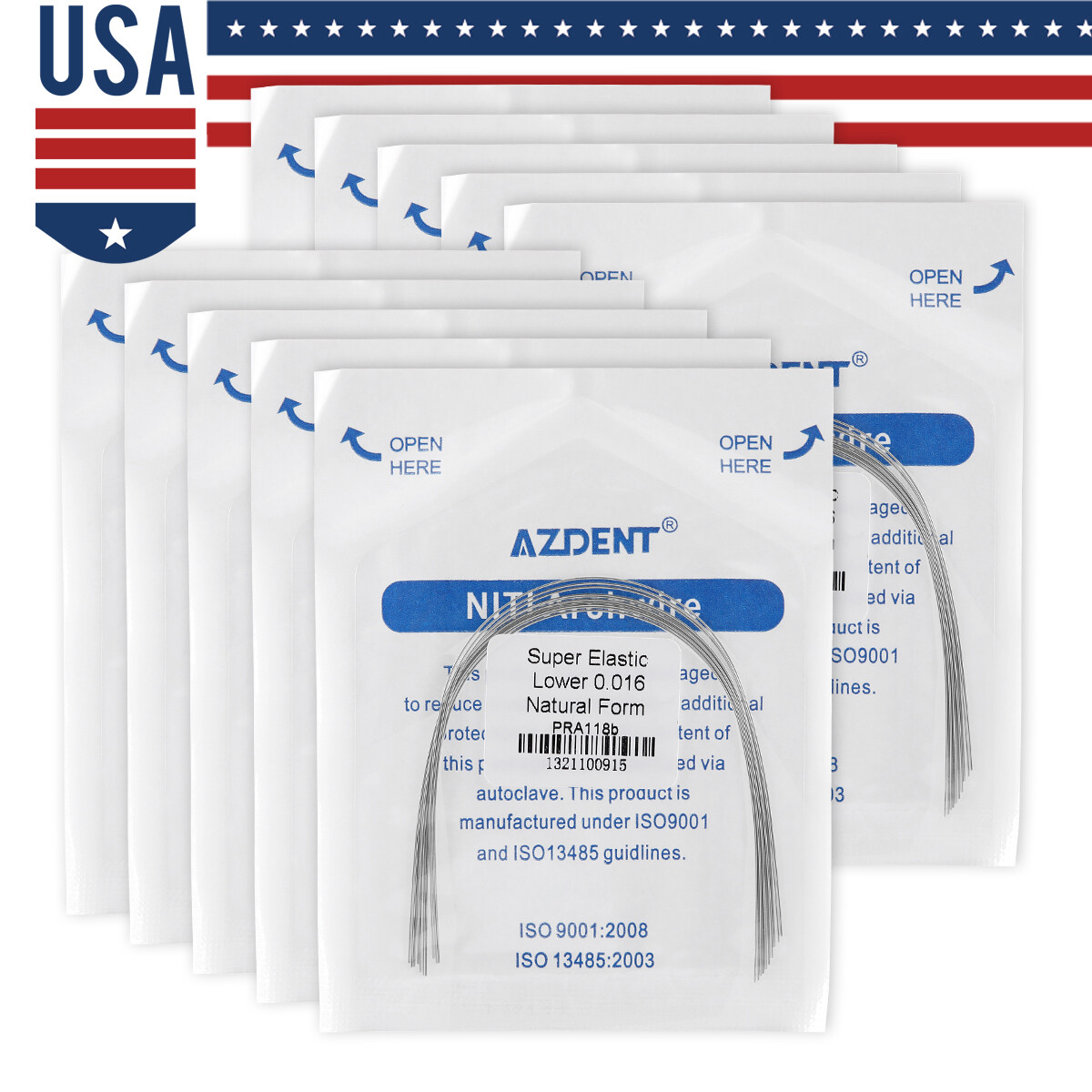 AZDENT Dental Orthodontic Super Elastic Round Niti Arch Wire Nature Form Wires