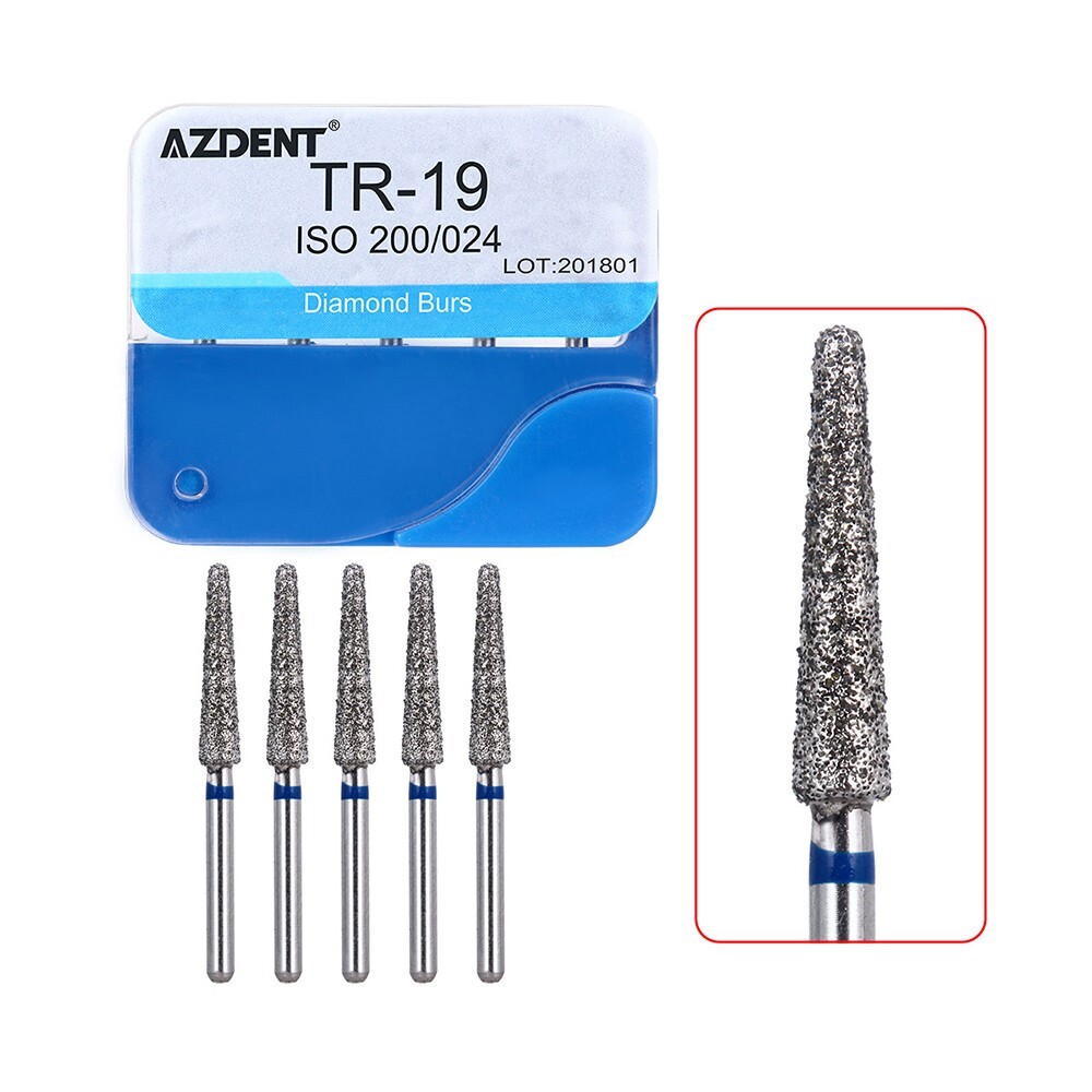 100pcs Dental Diamond Friction Grip Burs for High Speed Handpiece Medium 1.6mm
