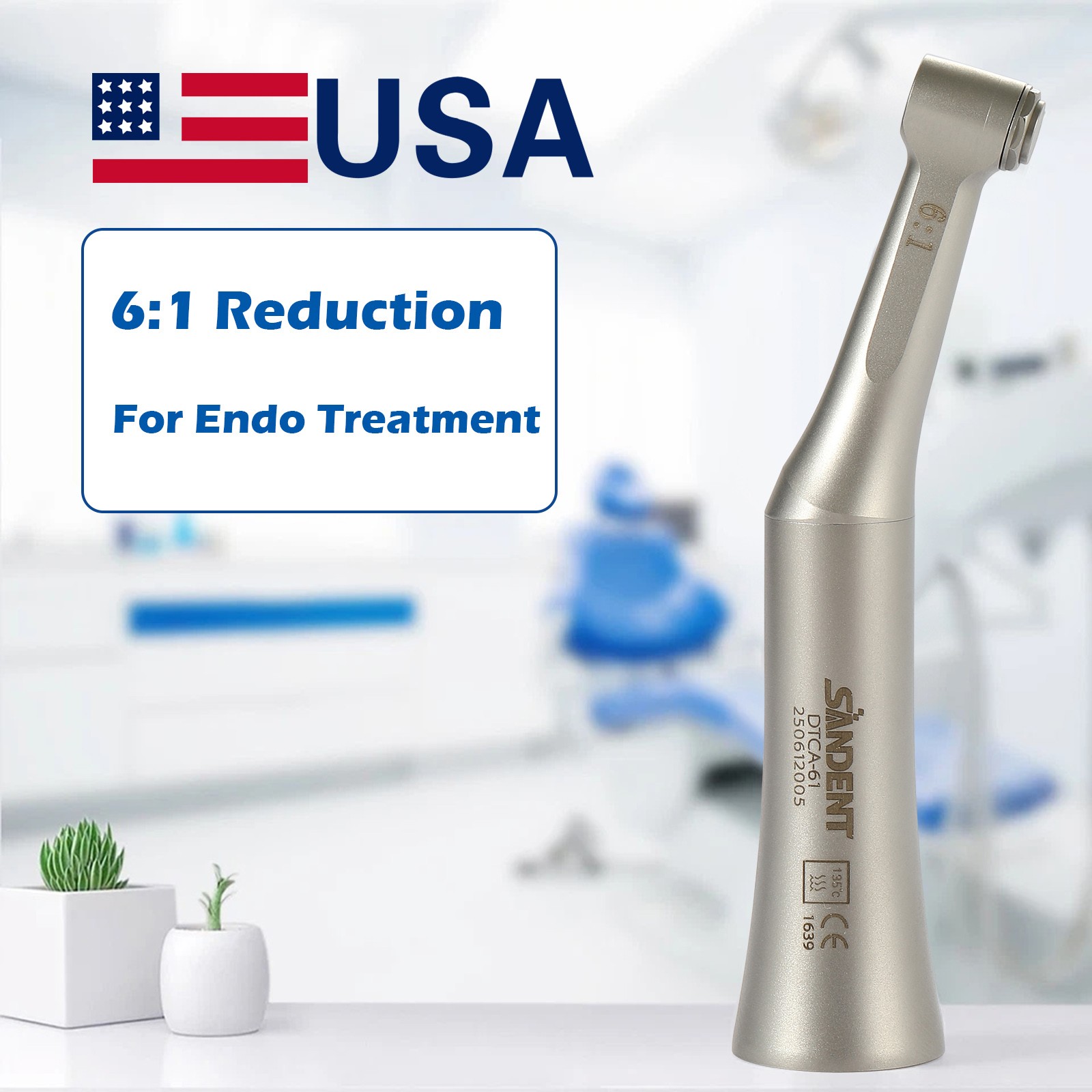 Dental 6:1 Endo Contra Angle Handpiece Mini Head SANDENT E type