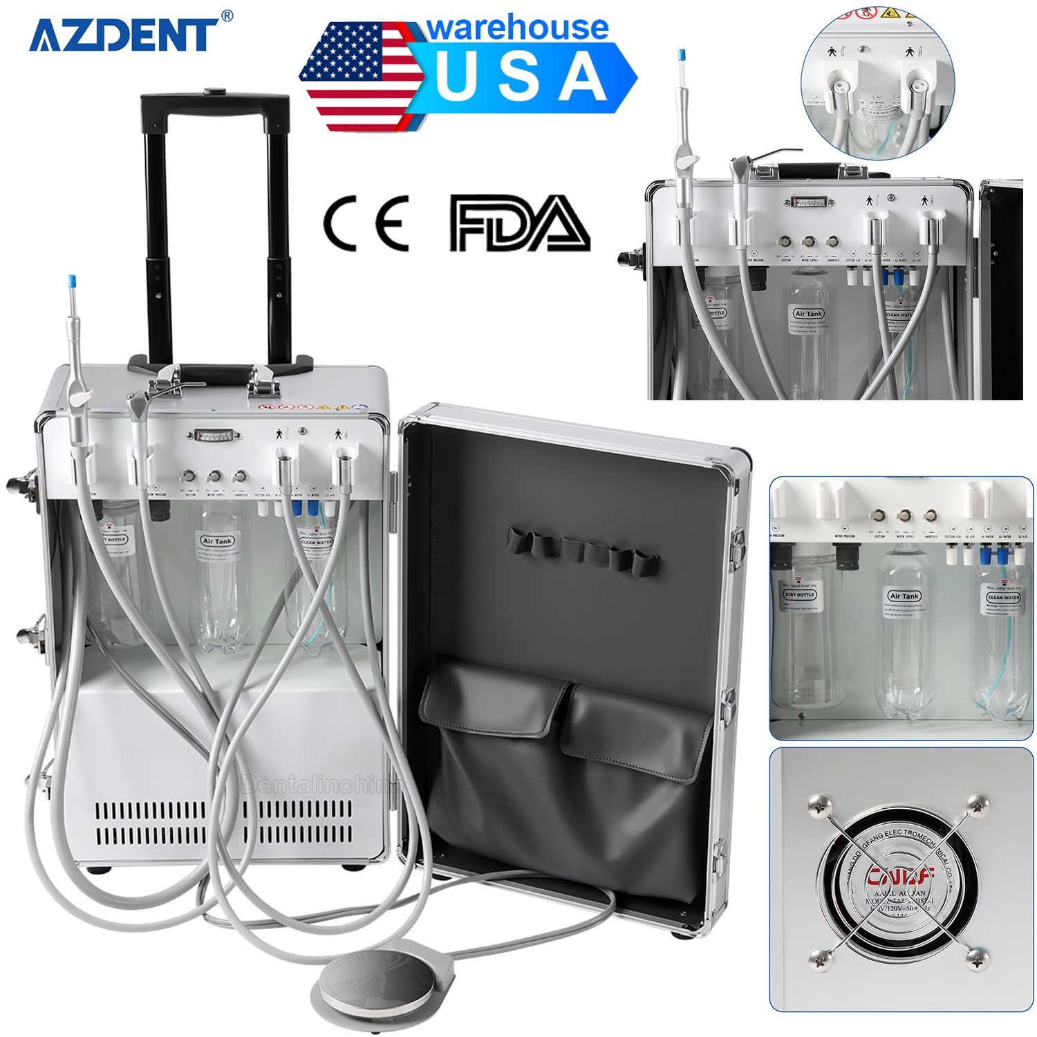 Dental Turbine Delivery Unit Portable Treatment Machine Air Compressor Suction
