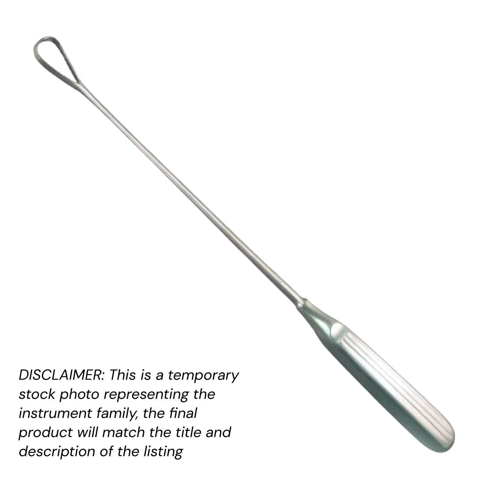5x Sims Uterine Curettes, 11″, Malleable, Small Sharp Blade, Sz 3 (9mm), Prem