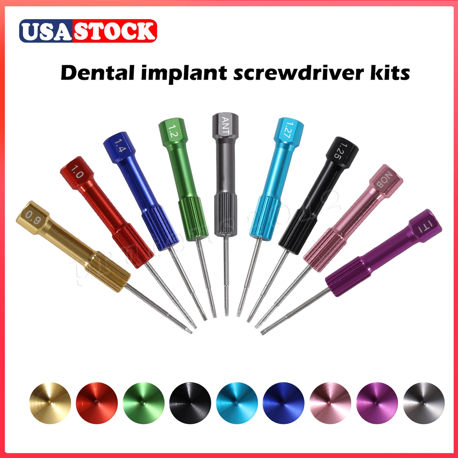 Implant Pro Dental Implant Screwdriver Kit with Set of 9 Drivers and Base Holder