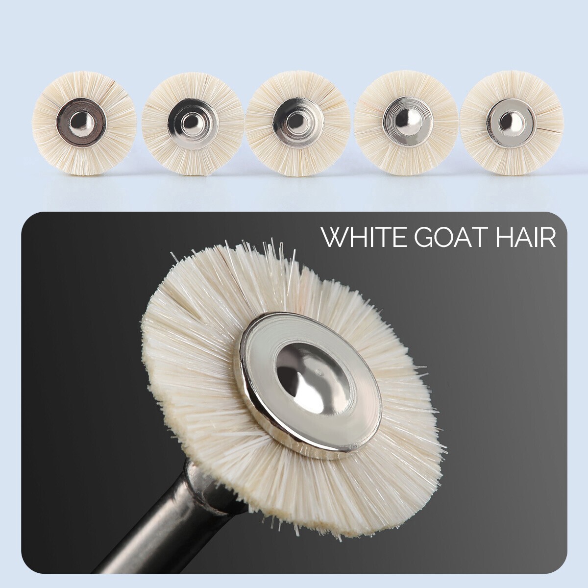 MacDent Dental RA Goat Hair Polishing Brush Buffing Wheel 2.35mm For Rotary Tool