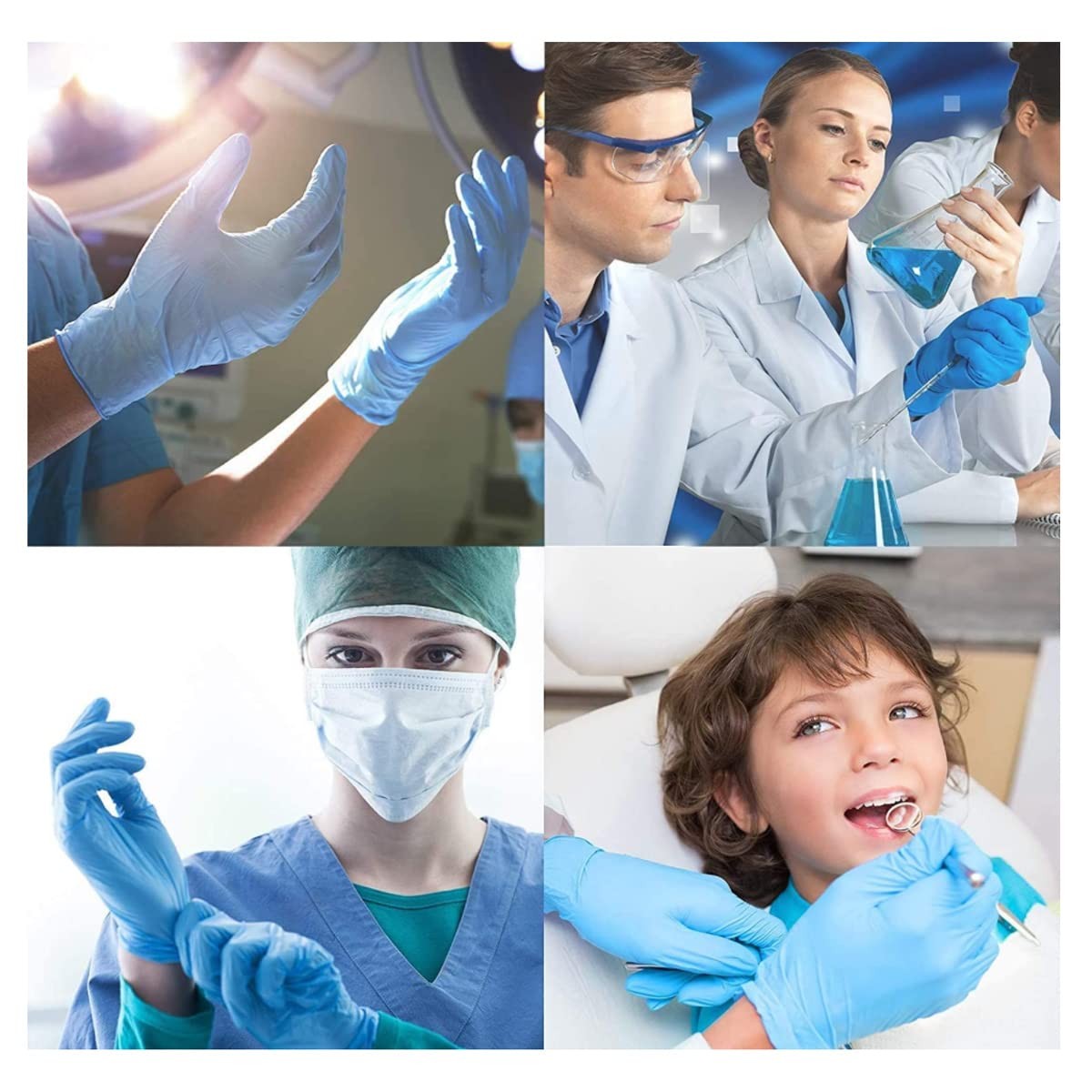Basic Medical Synmax Vinyl Exam Gloves – Latex-Free & Powder-Free – Medium, B…