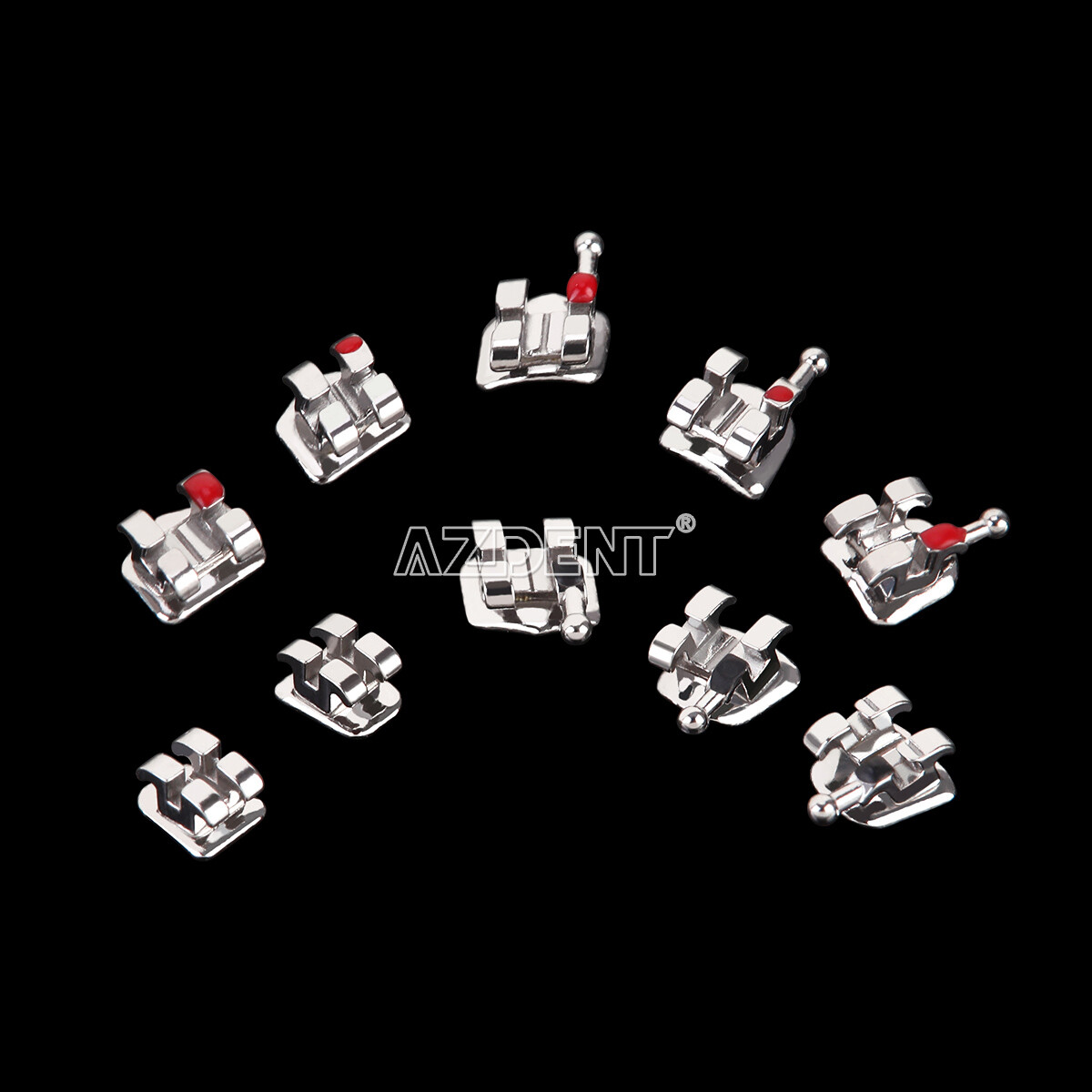 USA AZDENT Dental Orthodontic Brackets Braces Standard Roth .022 Hooks 3-4-5