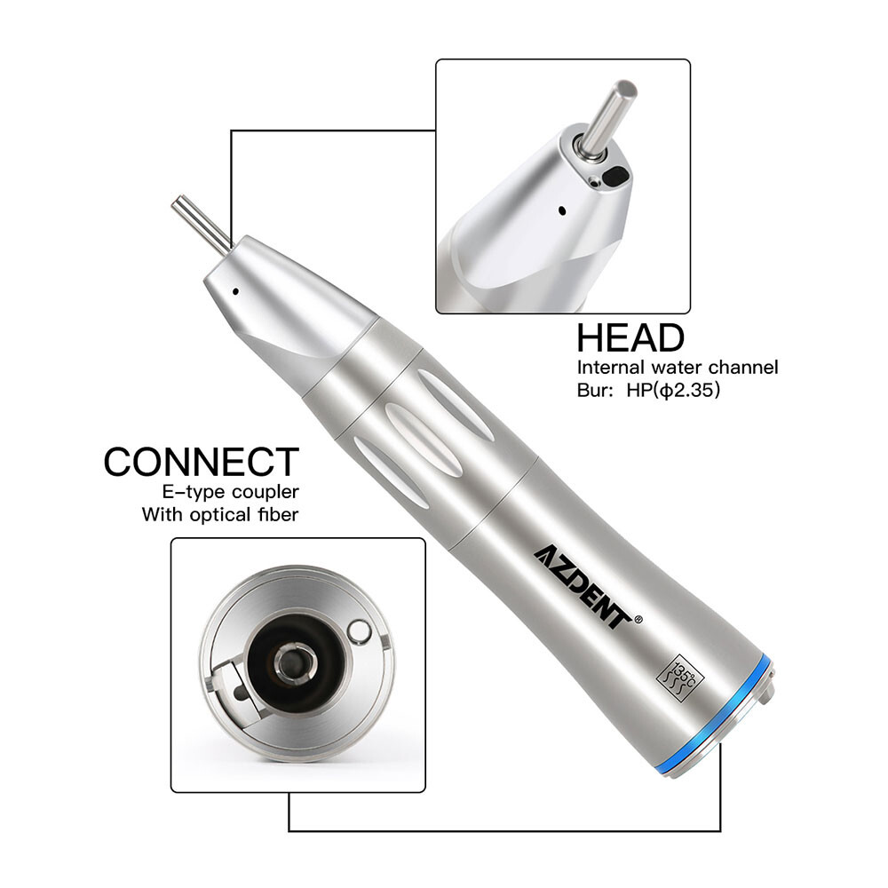 AZDENT Dental 1:1 Fiber Optic Surgical Straight Nose Cone Low Speed Handpiece