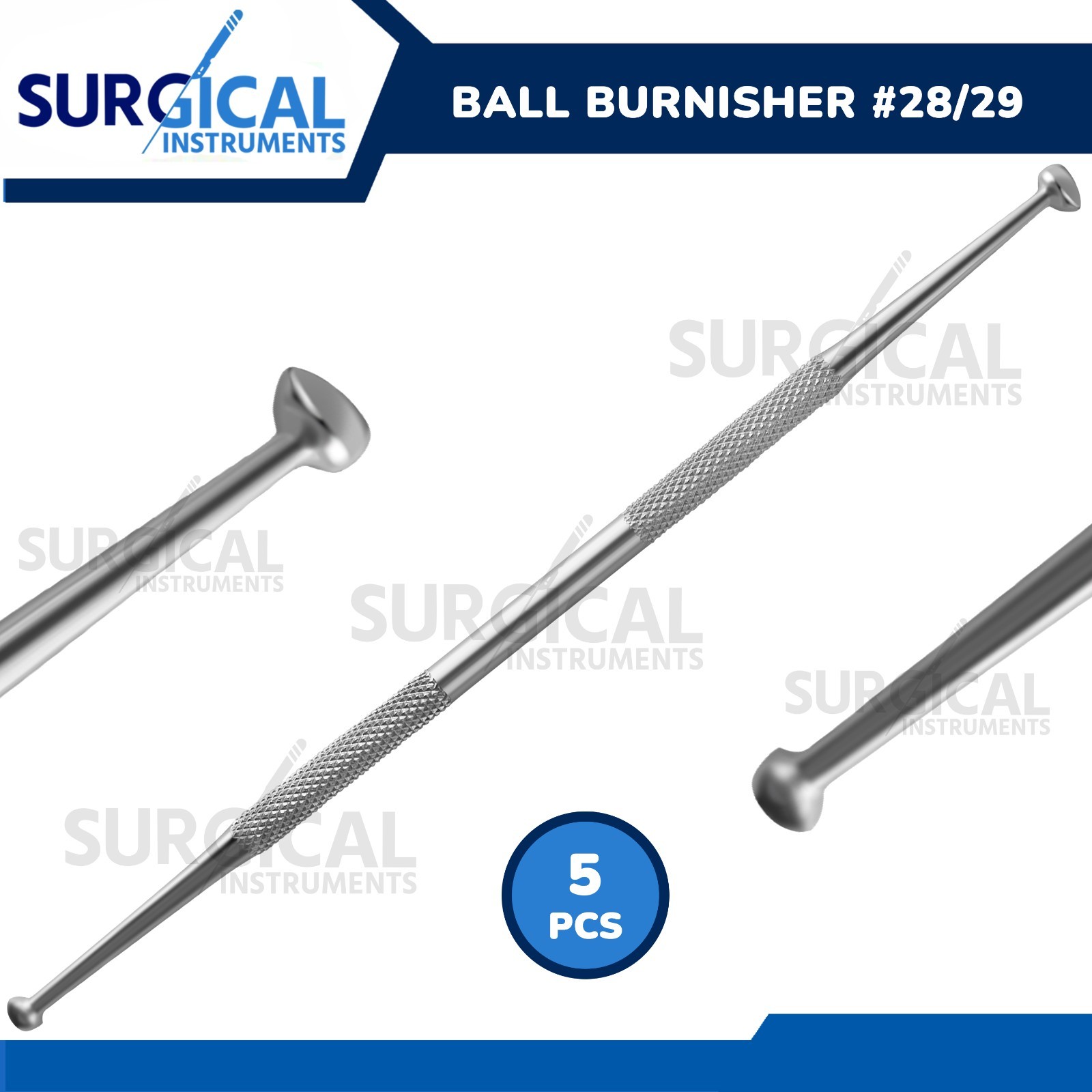 5 Pcs Dental Ball Burnisher # 28/29 Composite Amalgam Plastic Filling German Gr