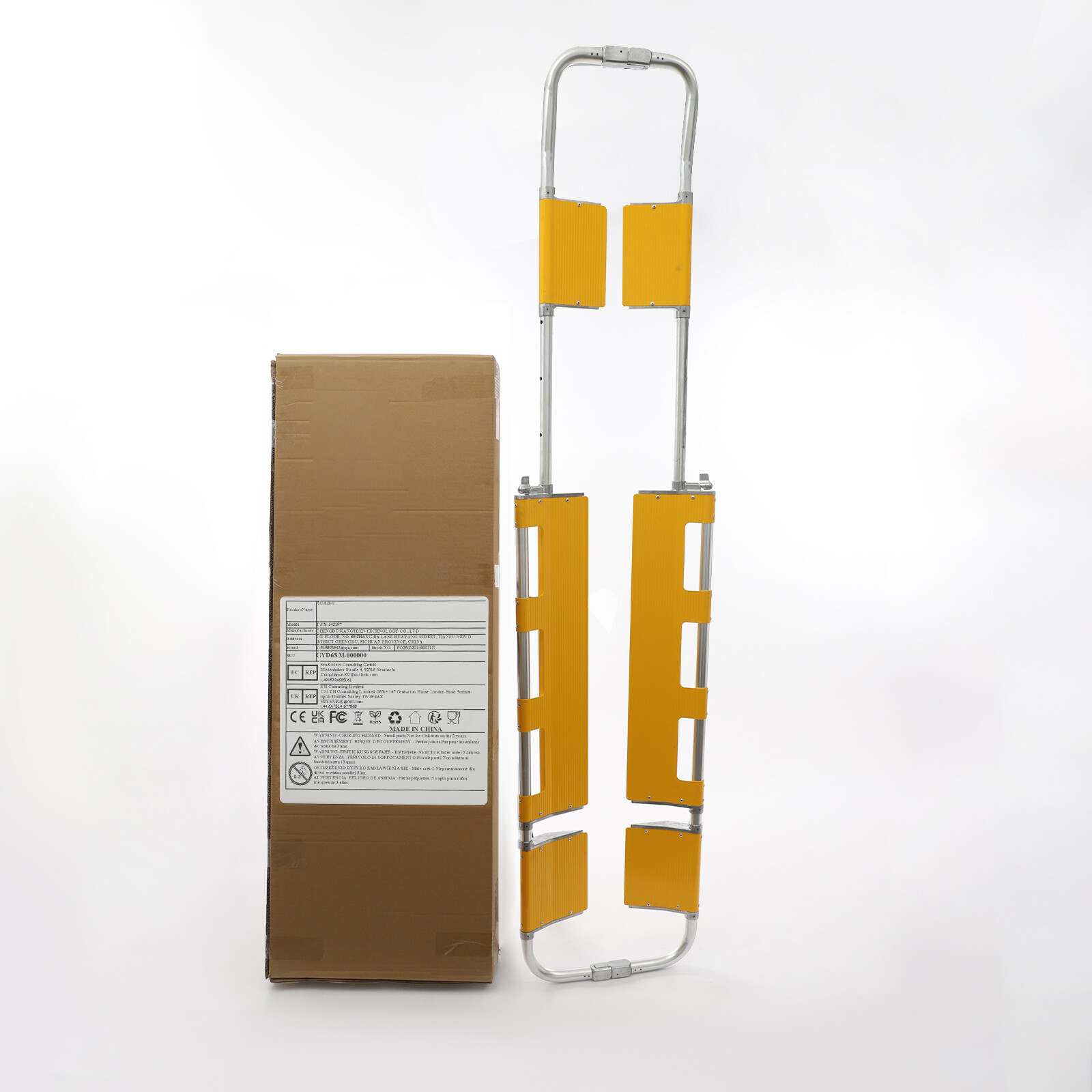Foldable 47.24*17.32*3.15in Yellow Aluminum& Nylon Transport Medical Stretcher