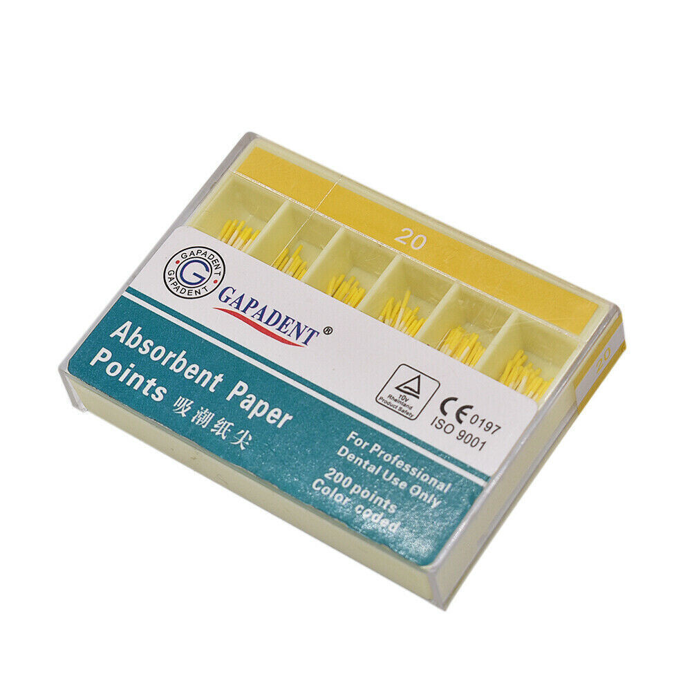 200Pcs/Box Dental Endodontic Root Canal Absorbent Paper Point 0.02 Taper #15-80