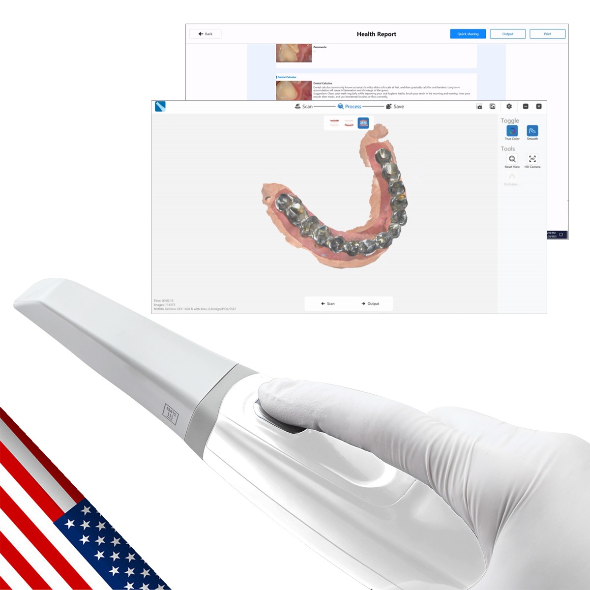 Dental 5Lights LED E-Generator High Speed Fiber Optic Handpiece 4Hole Shadowless