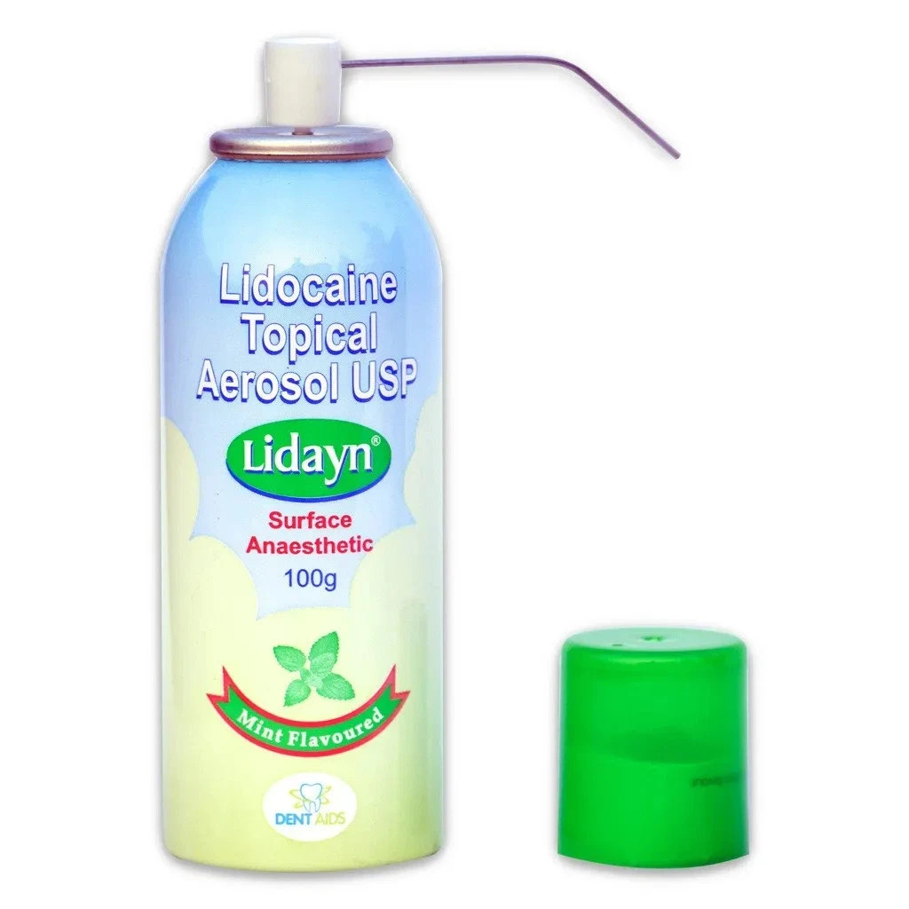 Pack of 5 | Dentaid Lidayn Spray Mint flavored topical aer osol ansth-etic spray
