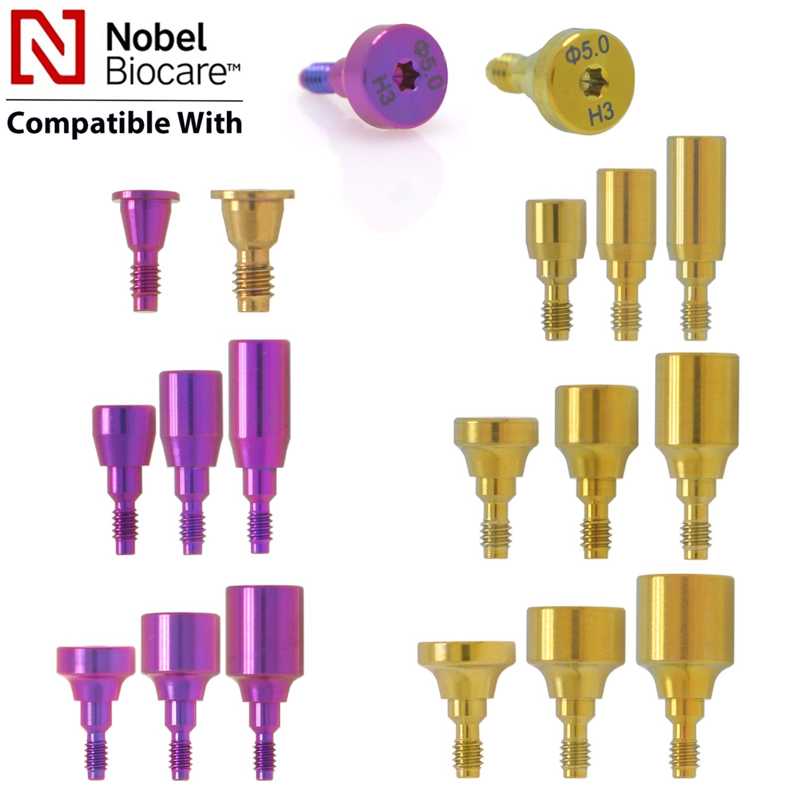 US Fits Nobel Active Healing Cap Abutment Transfer Coping Open Closed Tray NP/RP