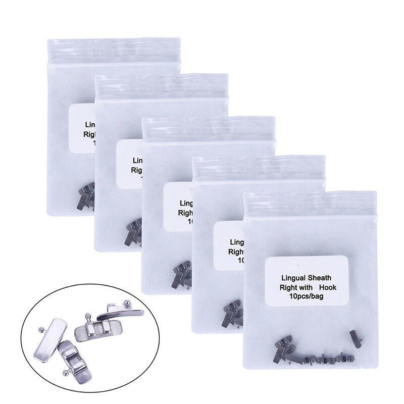 Dental Orthodontic Lingual Sheath Button Left/Right/No Hook Stainless Steel