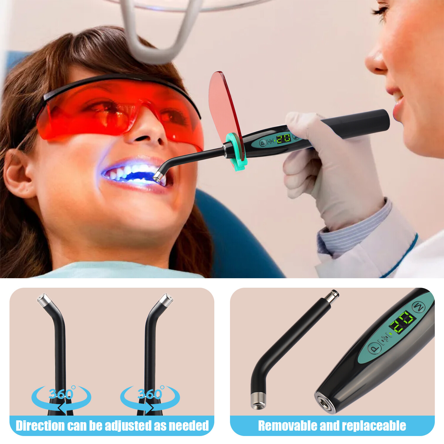 Dental Wireless Cordless LED Cure Curing Light Lamp 2200mAh for Dentist UV NEW