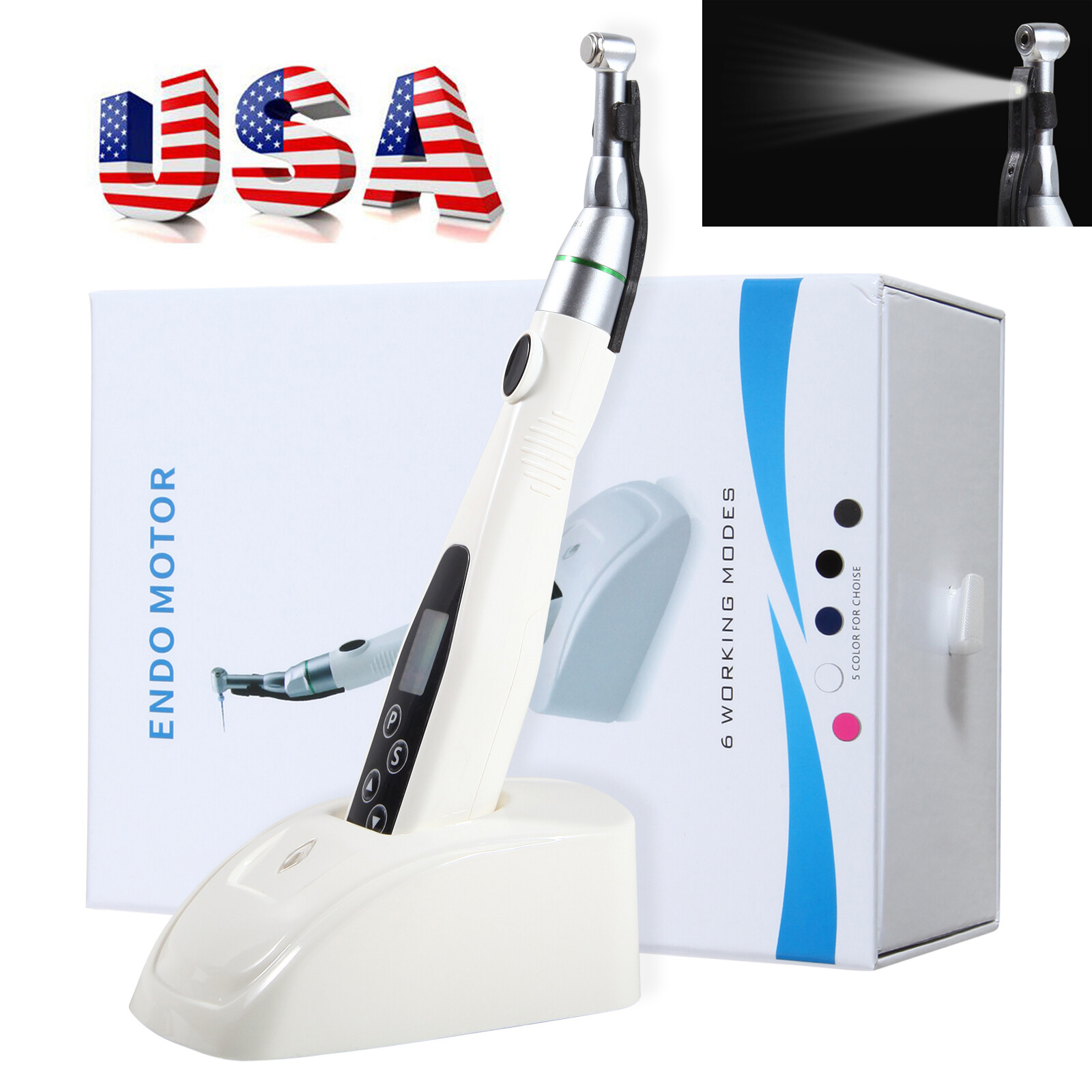 Woodpeck Style Dental Cordless 16:1 LED Endo Motor +Root Canal Apex Locator