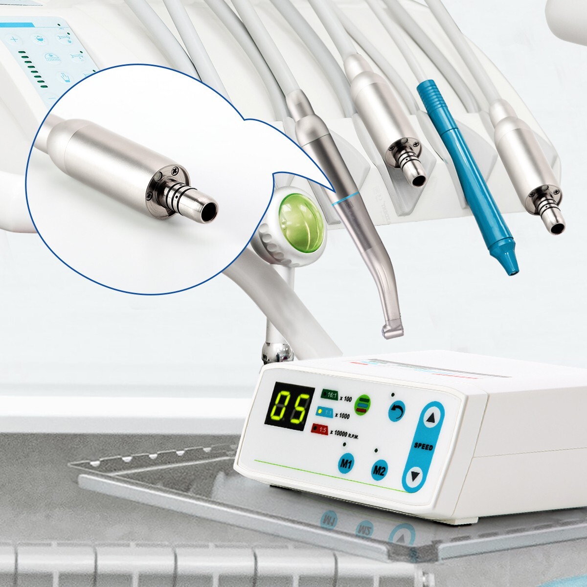 Micromotor LED eléctrico sin cepillo dental spray interno tipo E 3.4Ncm USA