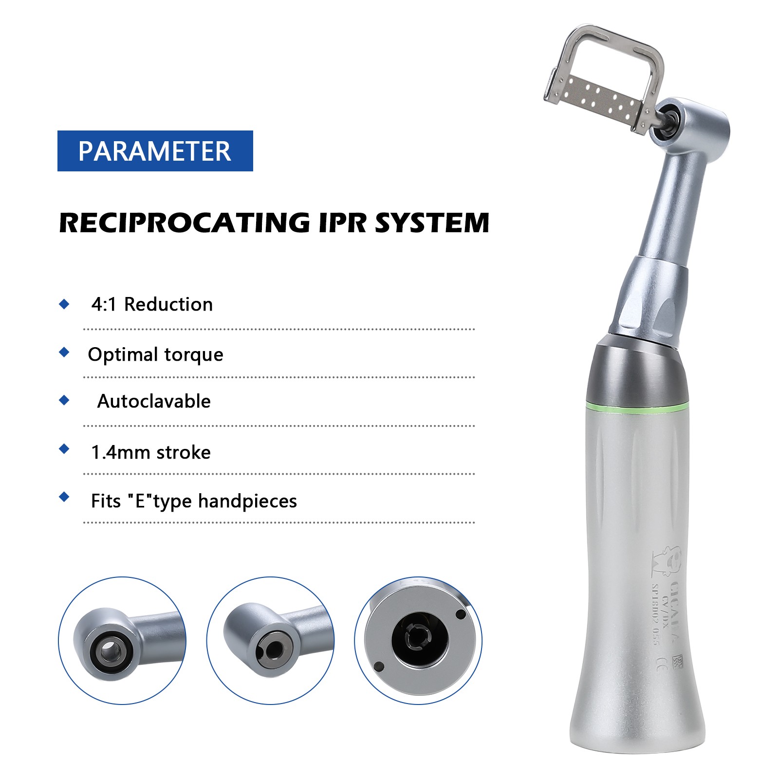 CICADA Dental 4:1 Contra Angle IPR Handpiece + Interproximal Strips Kit dk