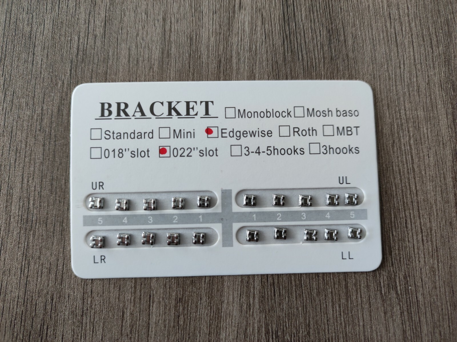 100Sets Dental Orthodontics Brackets Standard Edgewise 022 Slot No Hook