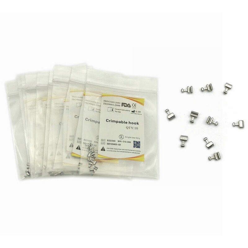 100Pcs Dental Orthodontic Long/Short/Left/Right/Cross/Stops Crimpable Hooks
