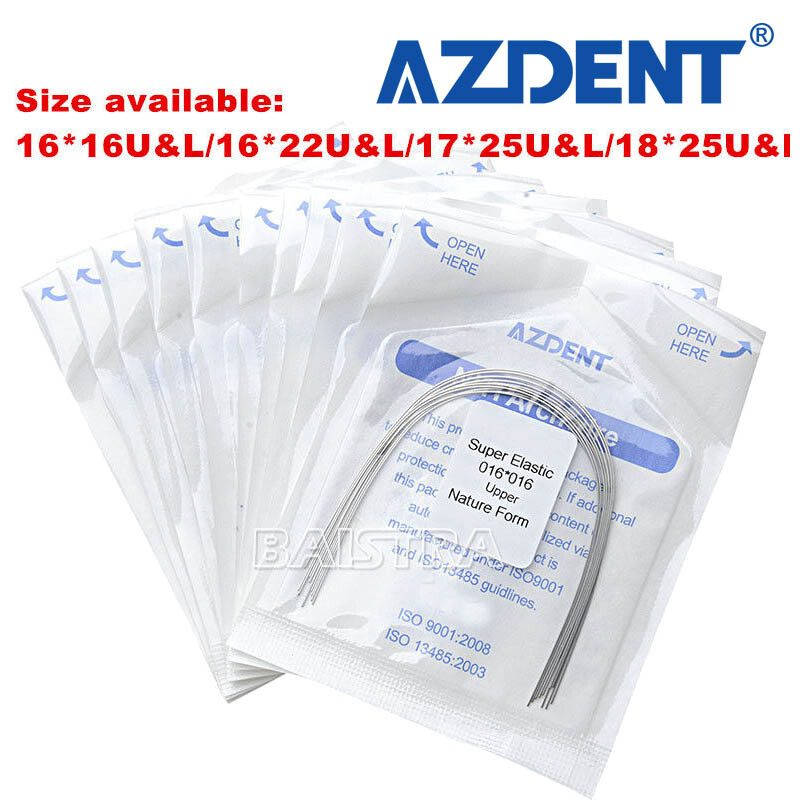 100Pcs Dental Orthodontic Niti Arch Wire Rectangular Super Elastic natural form