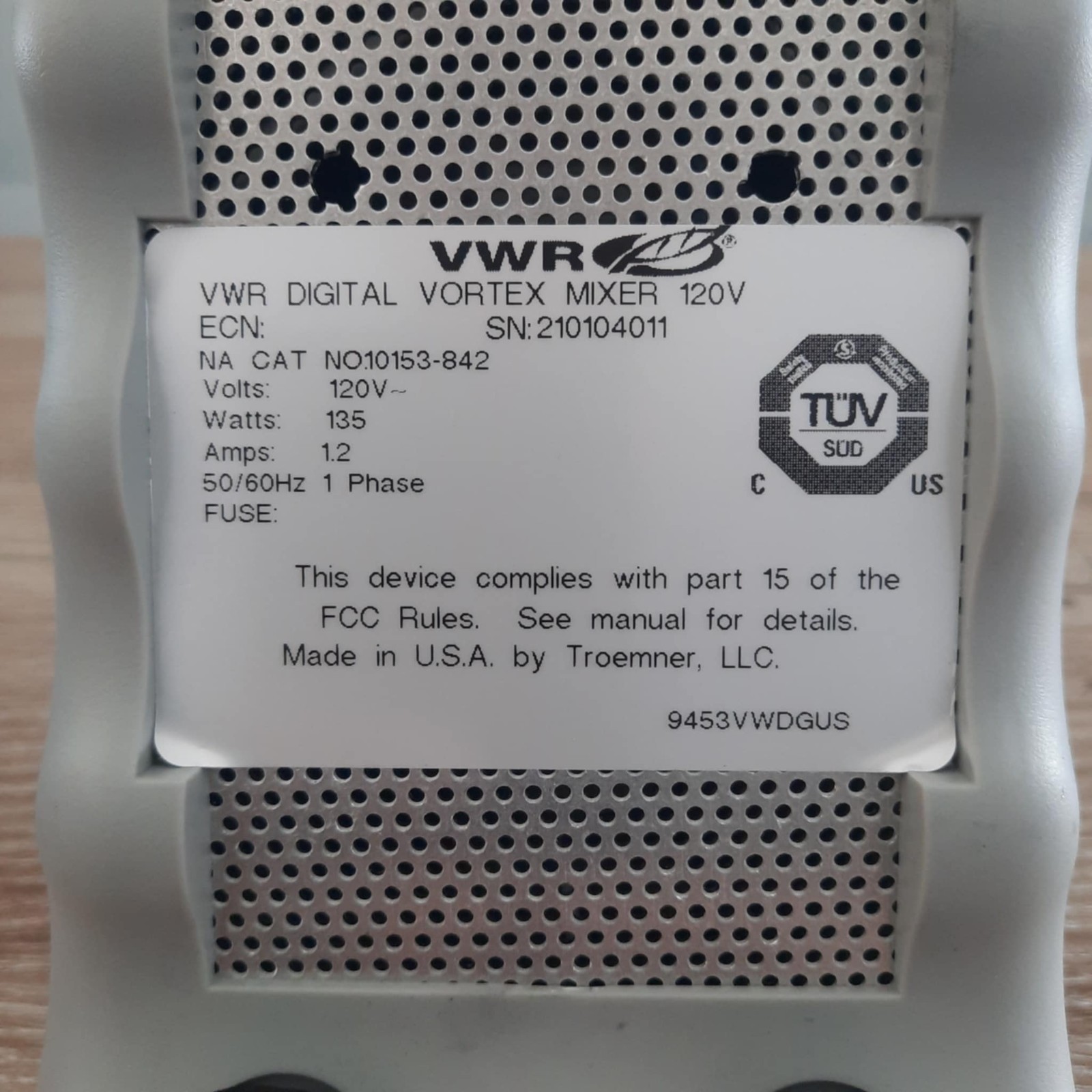 VWR Digital Vortex Mixer Catalog No. 10153-842 – Used, Excellent Condition