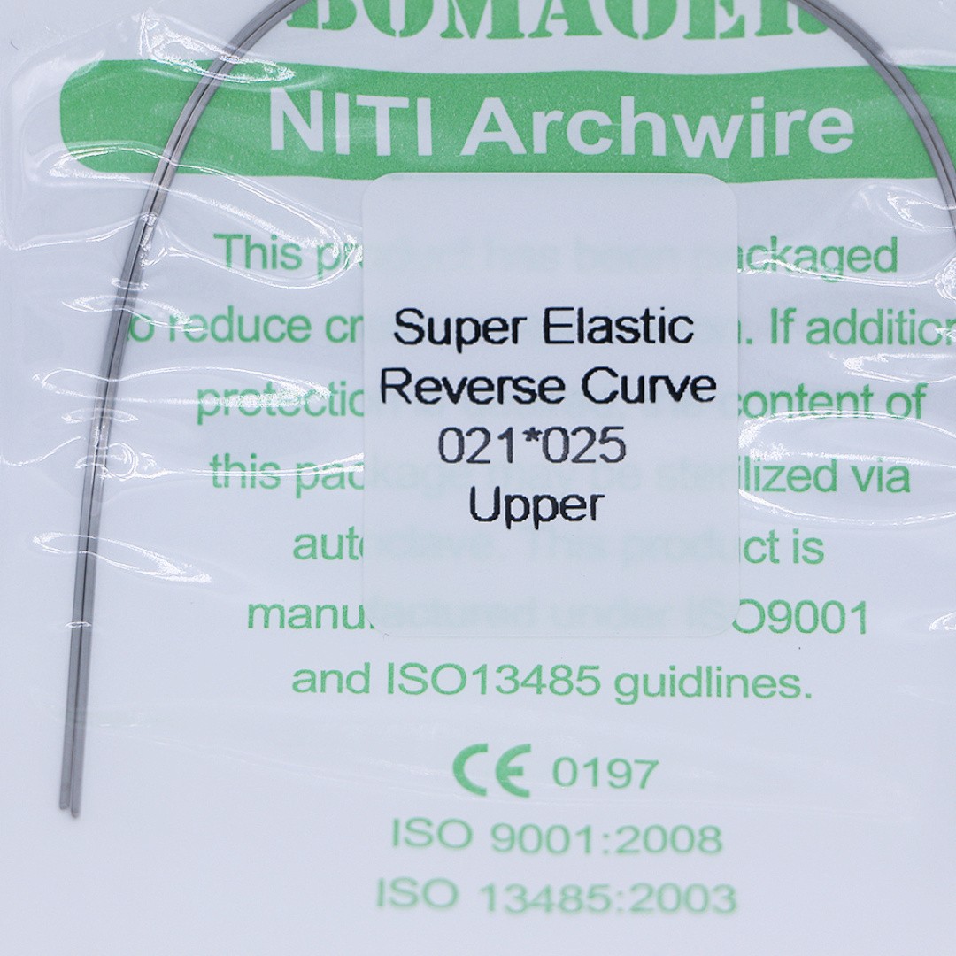 50×Dental Orthodontic Niti Rectangular Arch Wires Reverse Curve 21×25 Upper