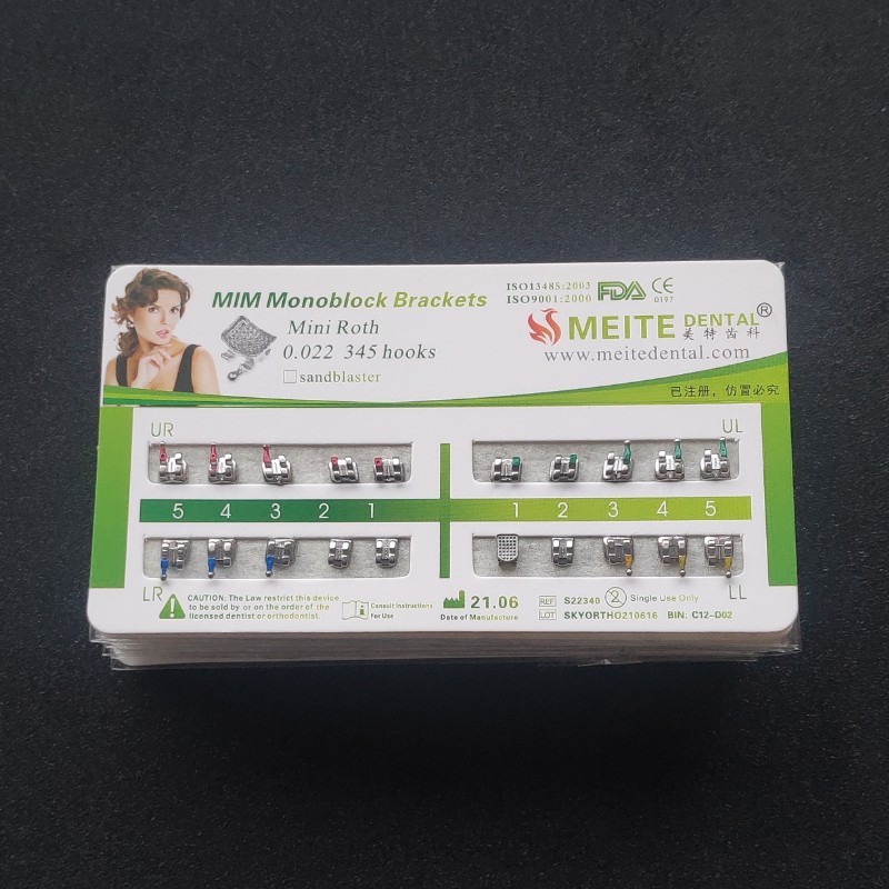 100Sets Dental Orthodontic Metal Brackets Mini Roth 022 345 hooks Mesh Base