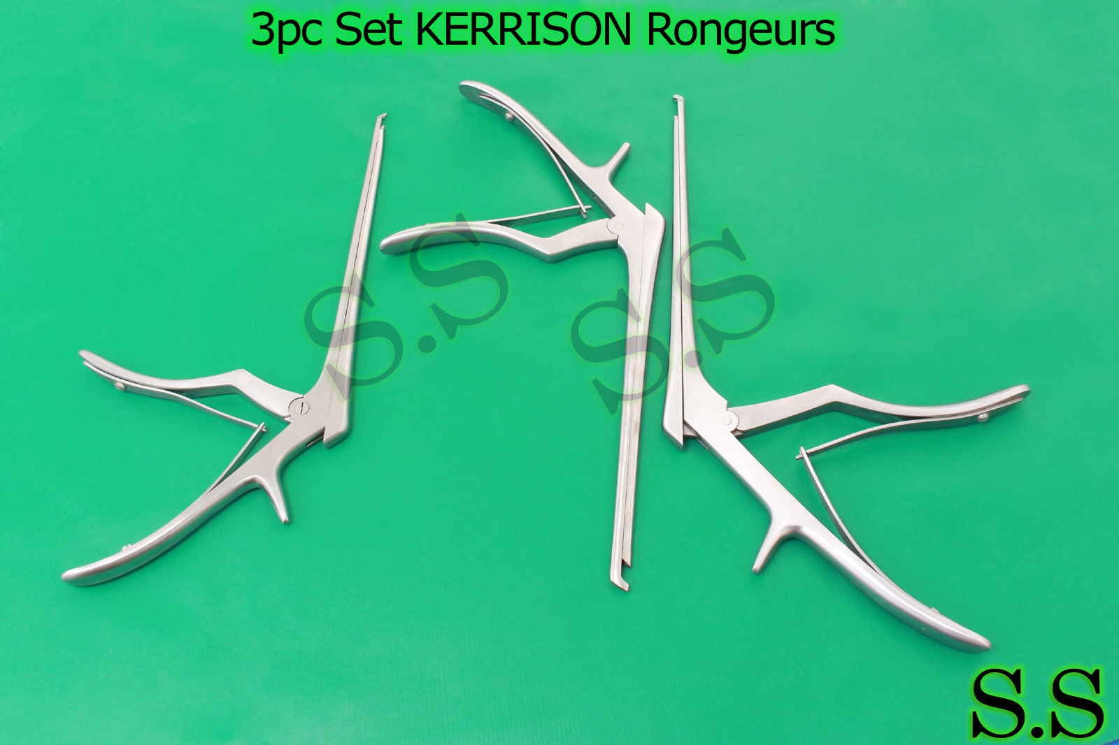 3 Pcs Set KERRISON Rongeurs 7″,1mm, 2mm, 3mm Up 45 Degree Surgical Instruments