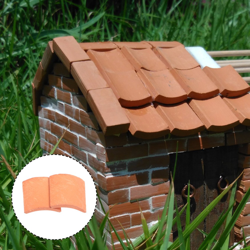 80 Pcs Micro Landscape Roof Tiles Model Doll House Lifelike Miniature