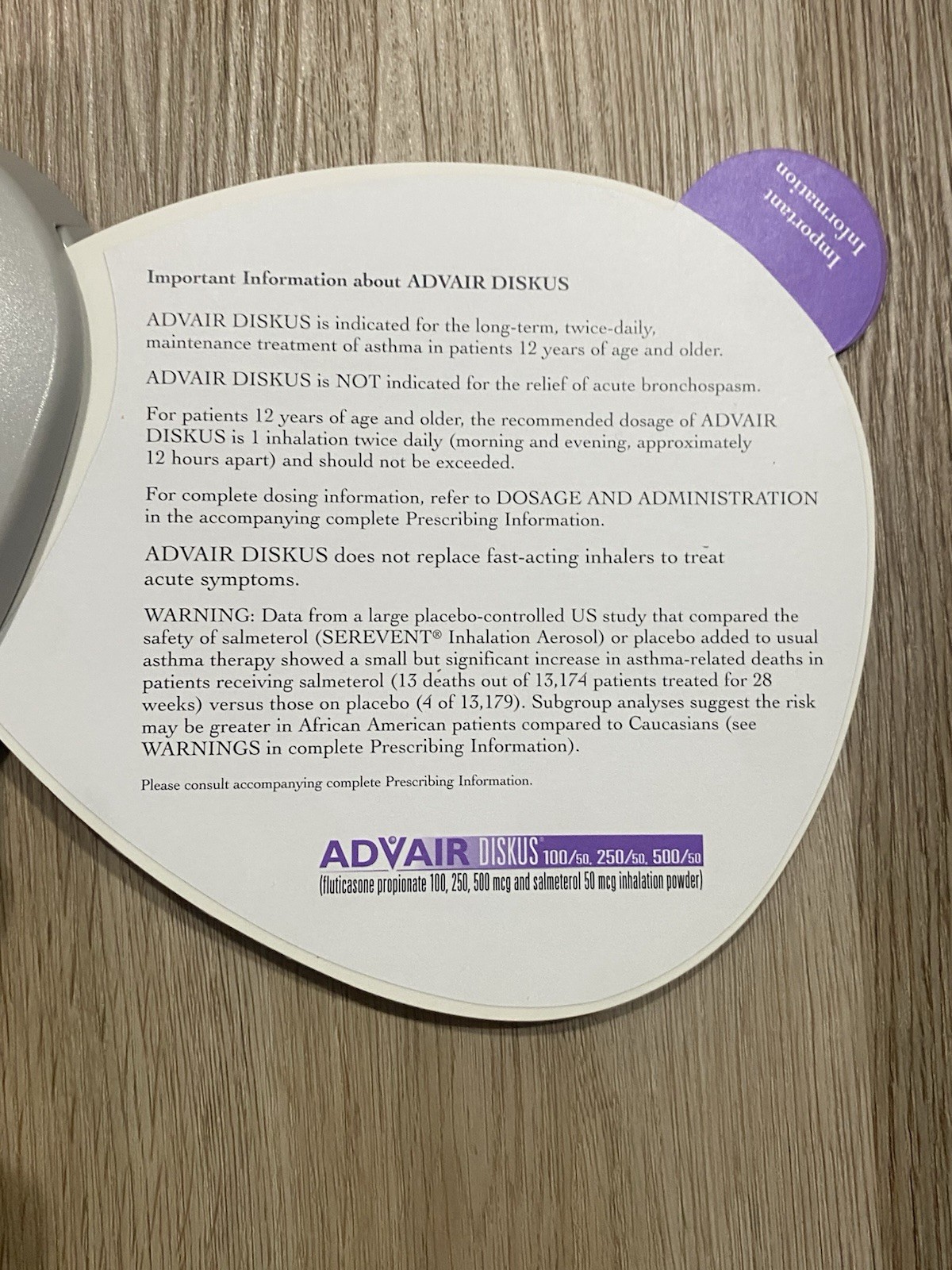 VTG ADVAIR Diskus Drug Medical Display Doctor Office Anatomical Model Pharma2002