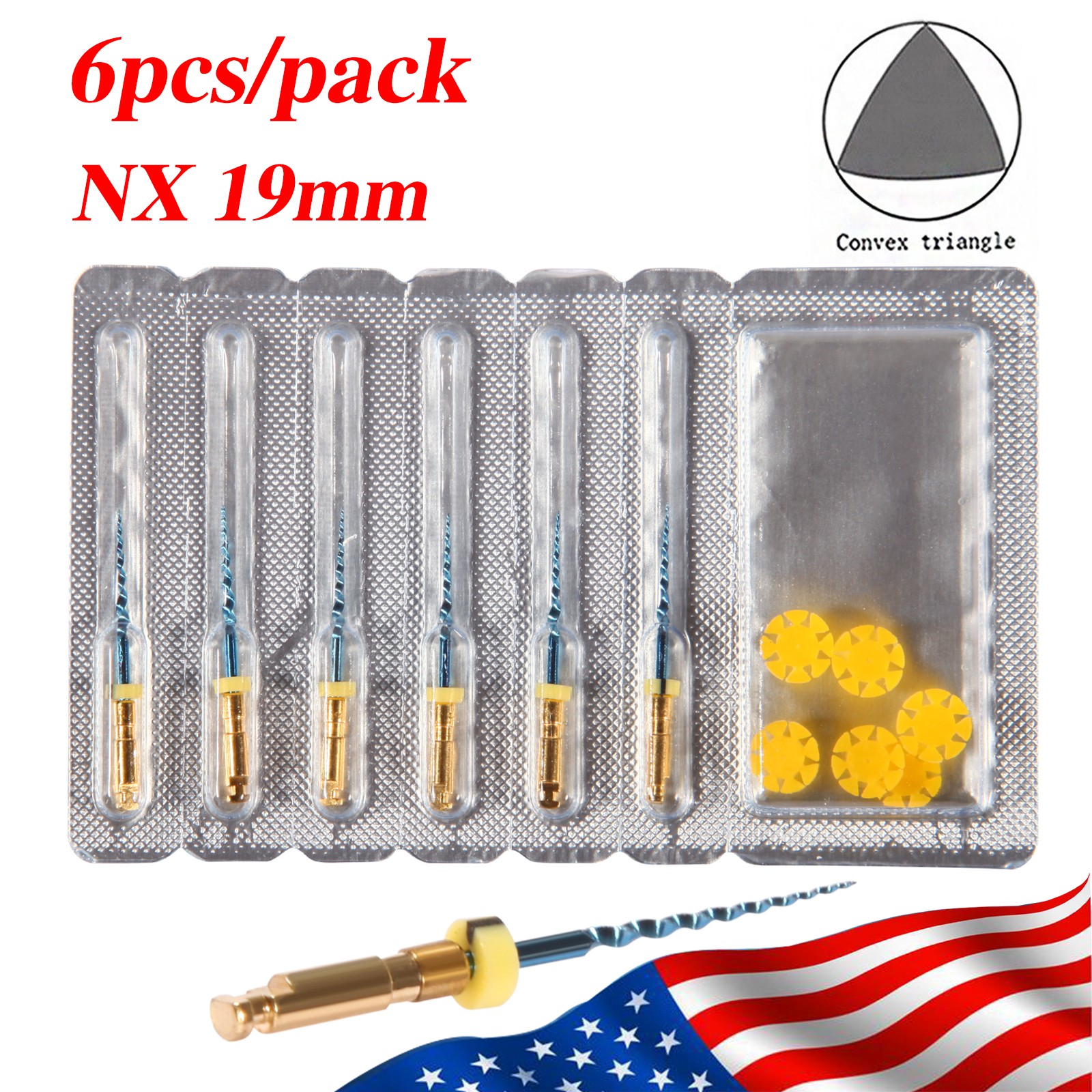 6X Dental Endodontic Rotary Files Endo Root Canal File X-Pro Taper Files 19mm NX