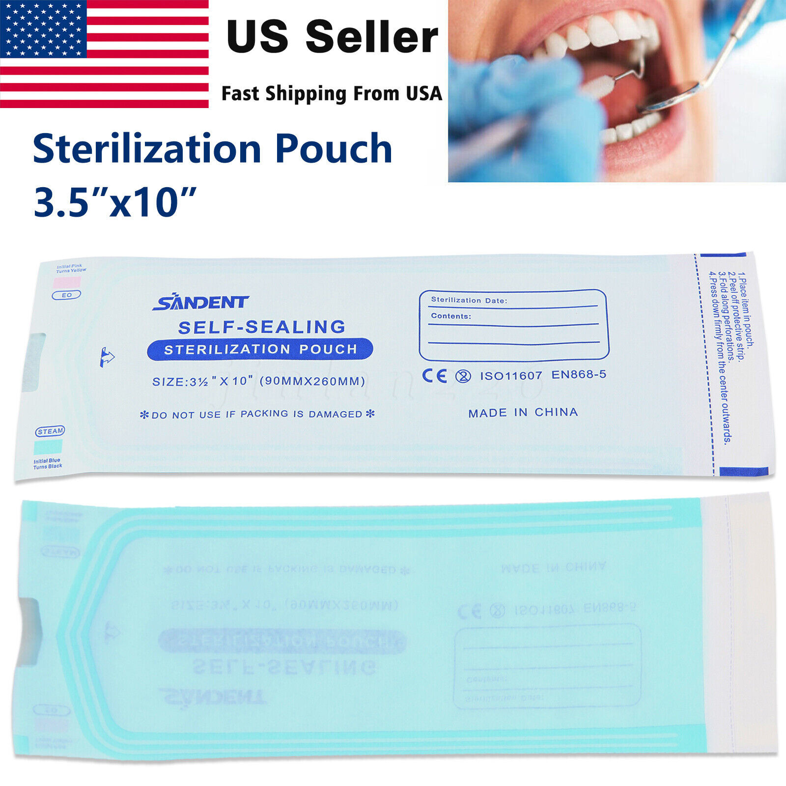 Self Sterilization Pouches Pouch Autoclave, Sterilizer Bags Dental Tattoo Nail