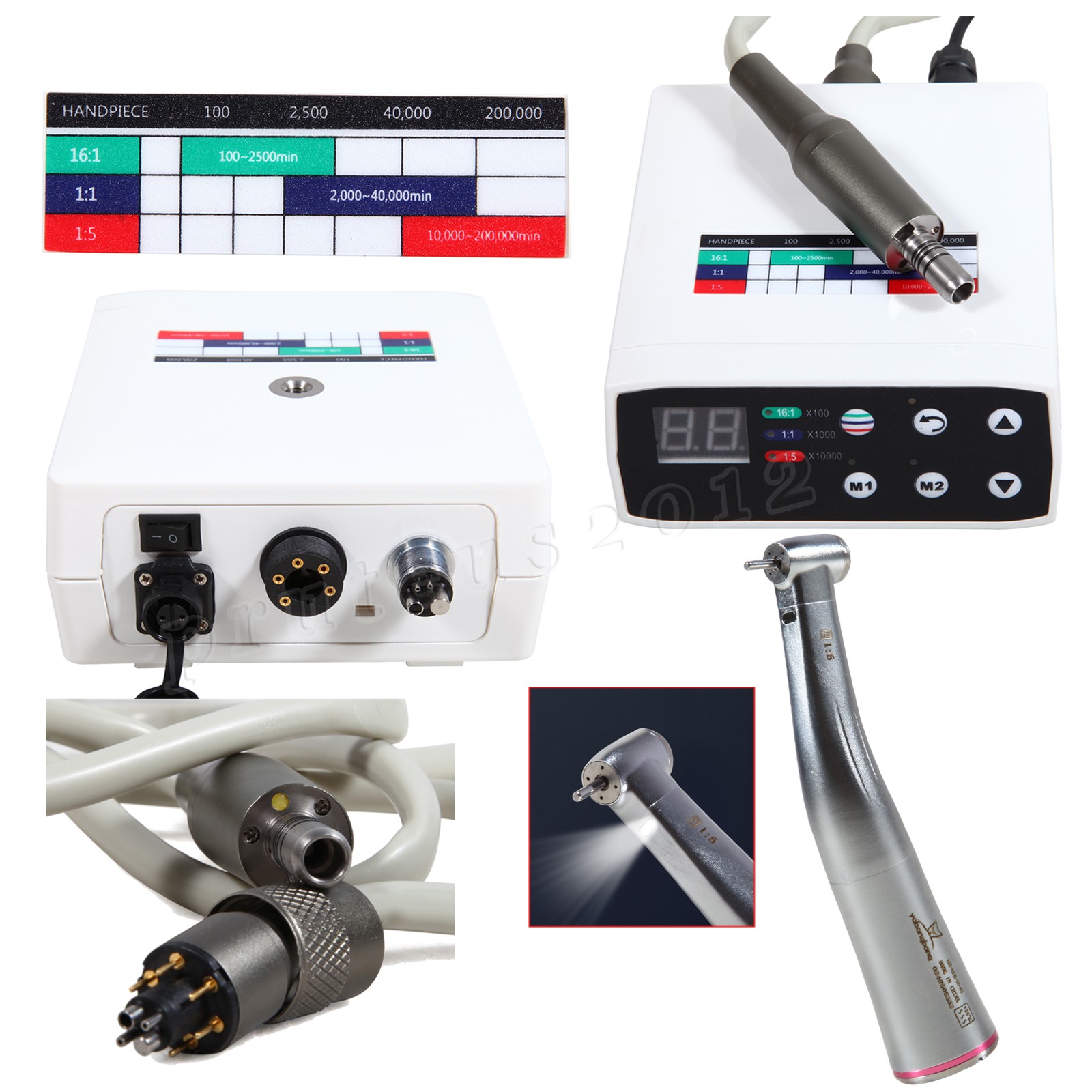 CICADA NSK TYPE Dental Brushless Electric Motor + 1:1 1:5 Handpiece Contra Angle
