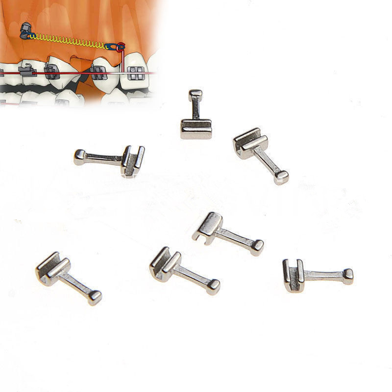 10 Pcs/Pack Dental Stainless Steel Orthodontic Sliding Crimpable Hooks Long Type