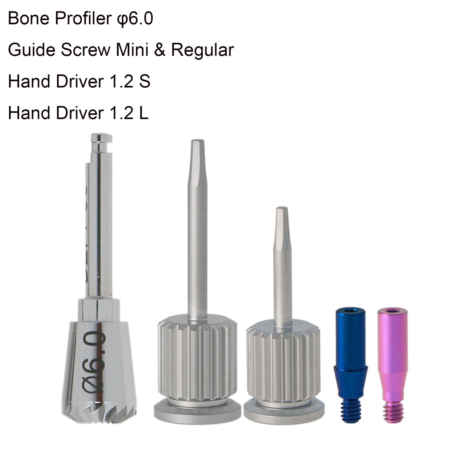 Hiossen Implant Bone-Level Surgical Tool 1.2 Wrench Driver Profiler Guide Screw