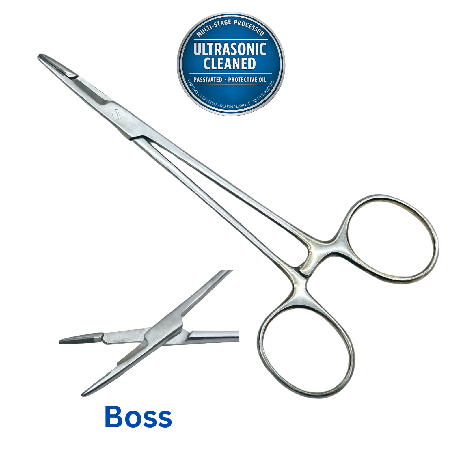 Boss 50-1158 Olsen-Webster Needle Holder, “GG” Serrated 4.5″- Ultrasonic Cleaned