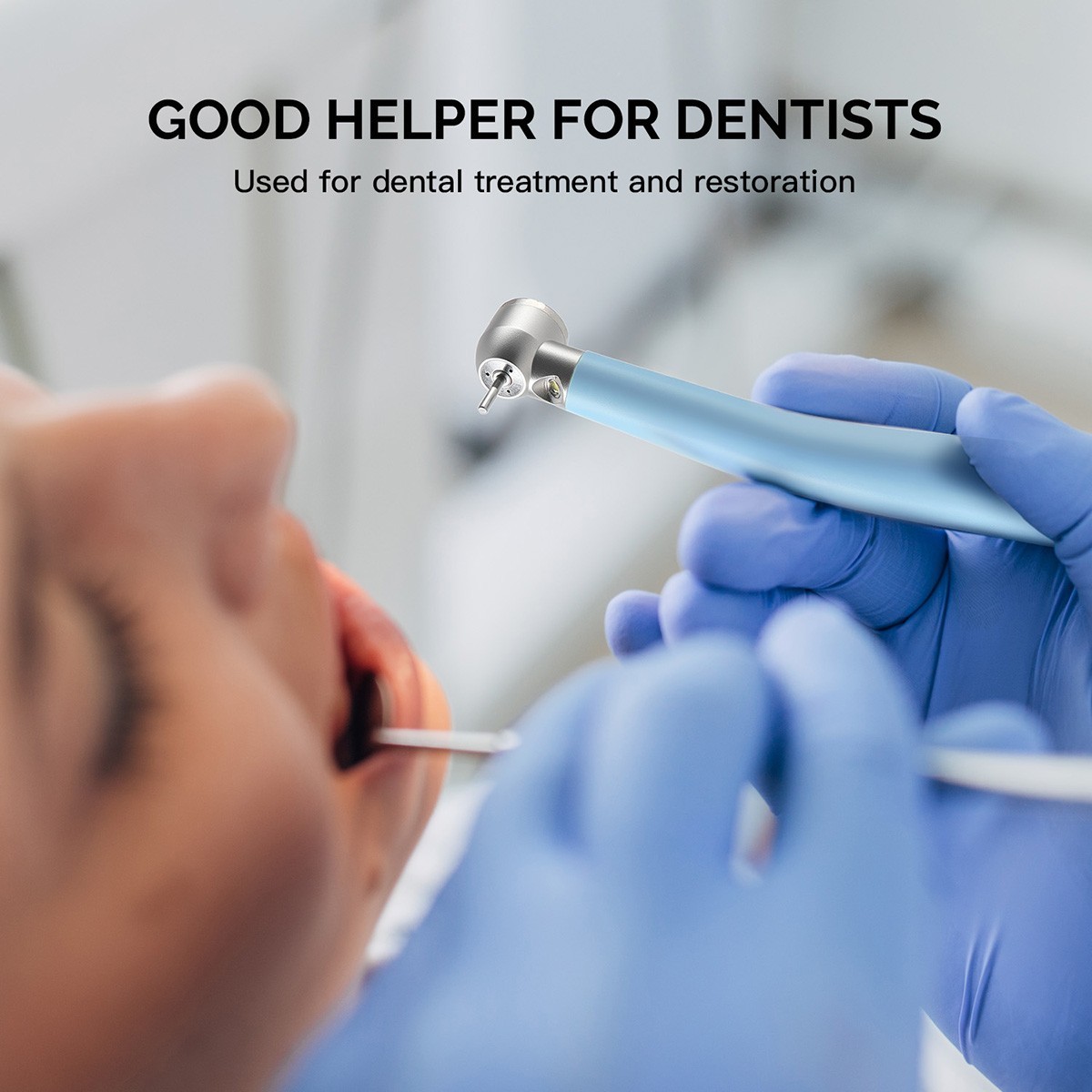 AZDENT Dental LED E-generator High Speed Handpiece 3 Spray 4 Hole Green USA
