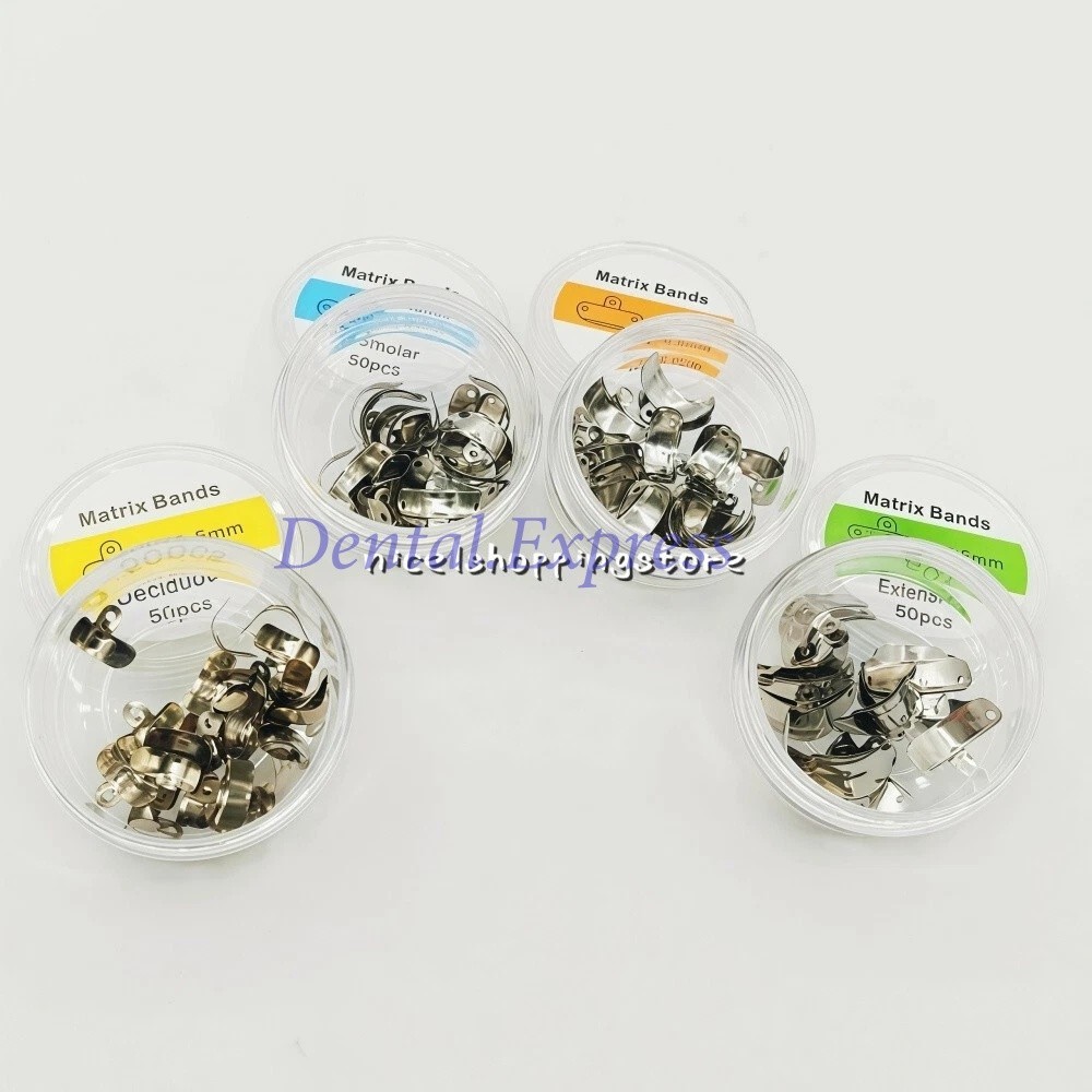 50Pcs Dental Matrix Bands Sectional Contoured Matrices Refill Fit Palodent V3