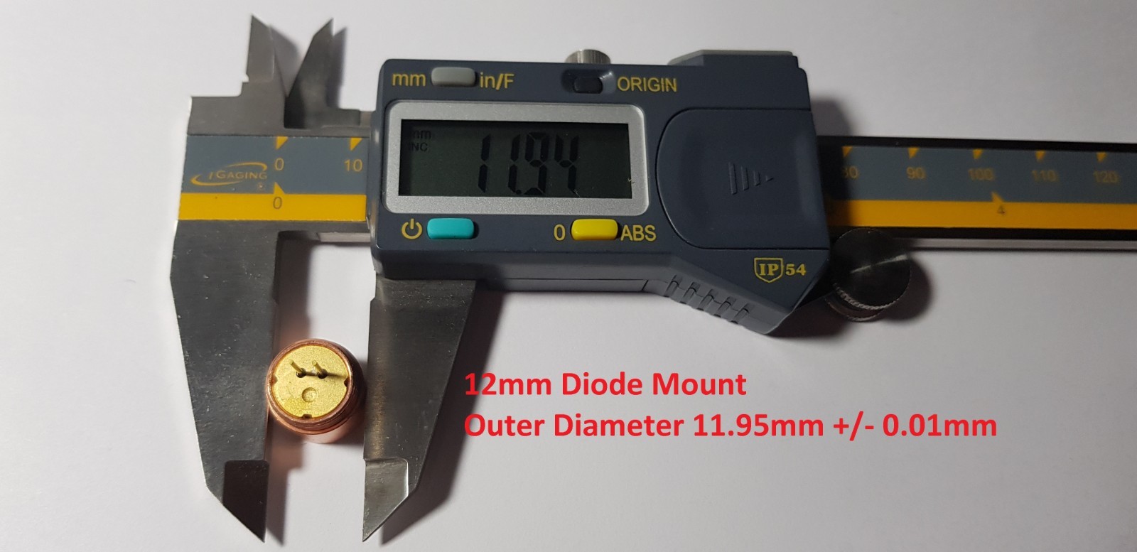 12mm Copper Laser Diode Mount Blank Modules – 3.8mm – 5.6mm – 9mm – DTR-CLMV5-12