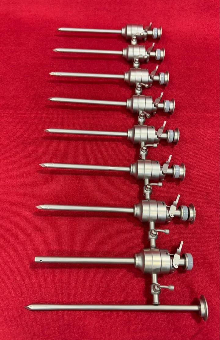 8pc-Laparoscopic Trocar Cannula 5mmx90mm SS Best Quality Reusable Instruments
