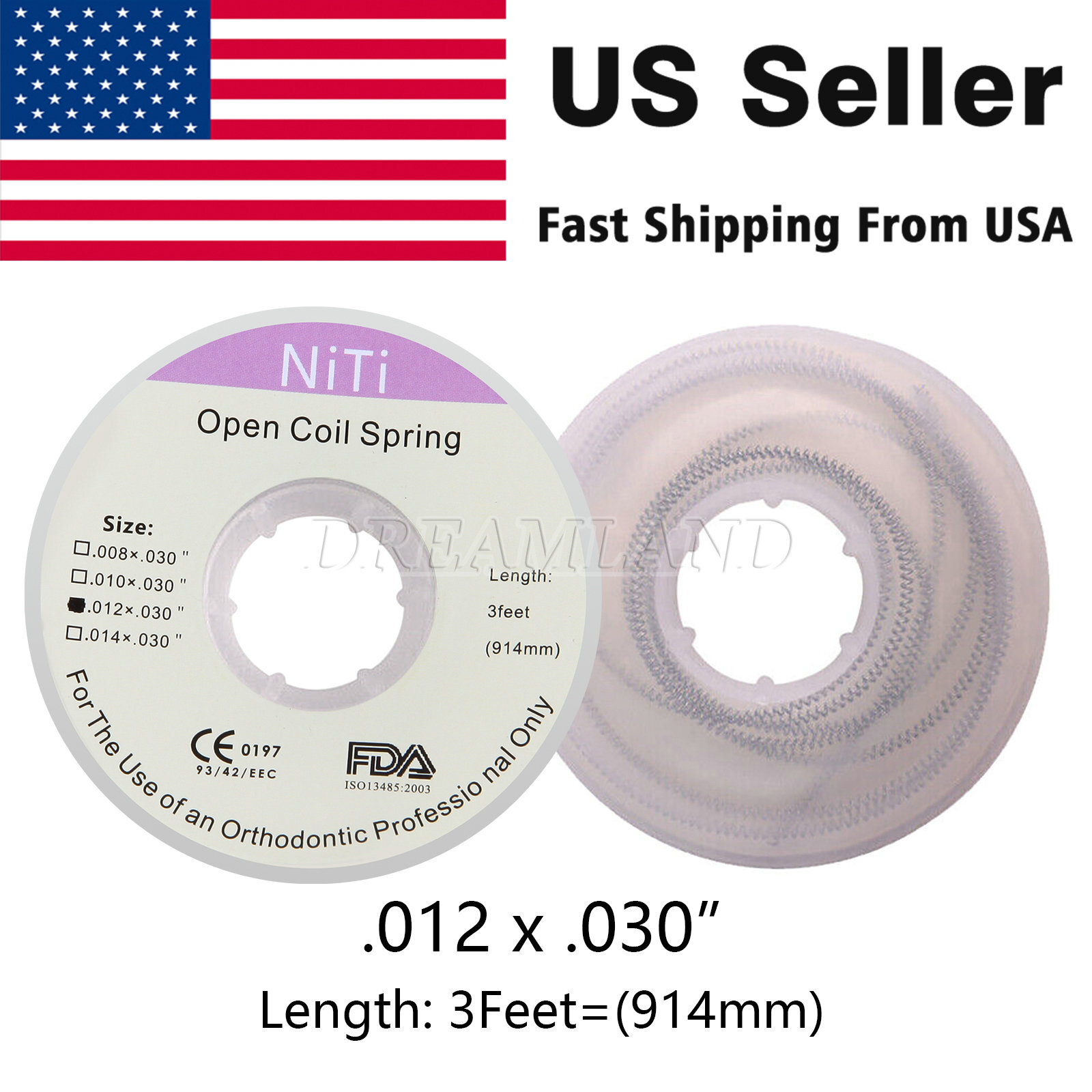 Orthodontic Dental Braces Niti Open Coil Spring Dia.012 Inch 914mm