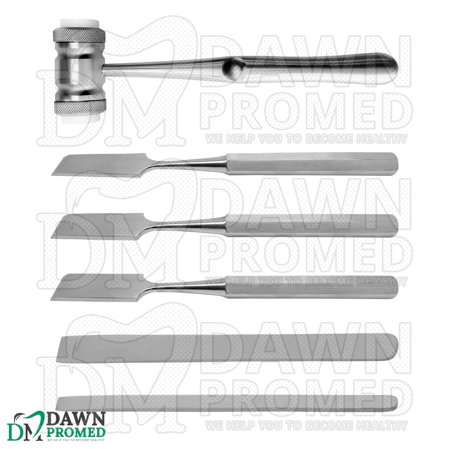 6 Pcs Veterinary Osteopathy Osteotome Kit Surgical Instruments Set German Grade