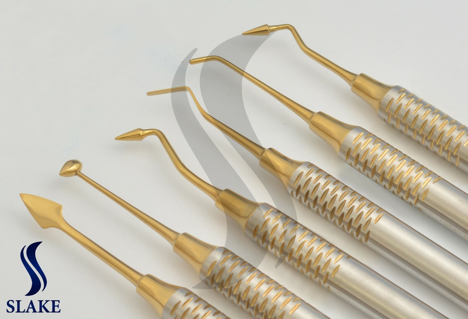 6 Dental Composite Filling Instrument Restorative Kit Gold Double Ended