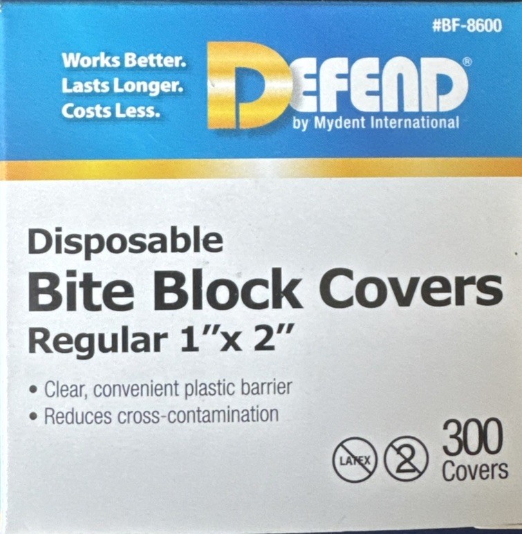 Defend Dental Bite Block Covers, 1”x 2” Clear, 300/Bx