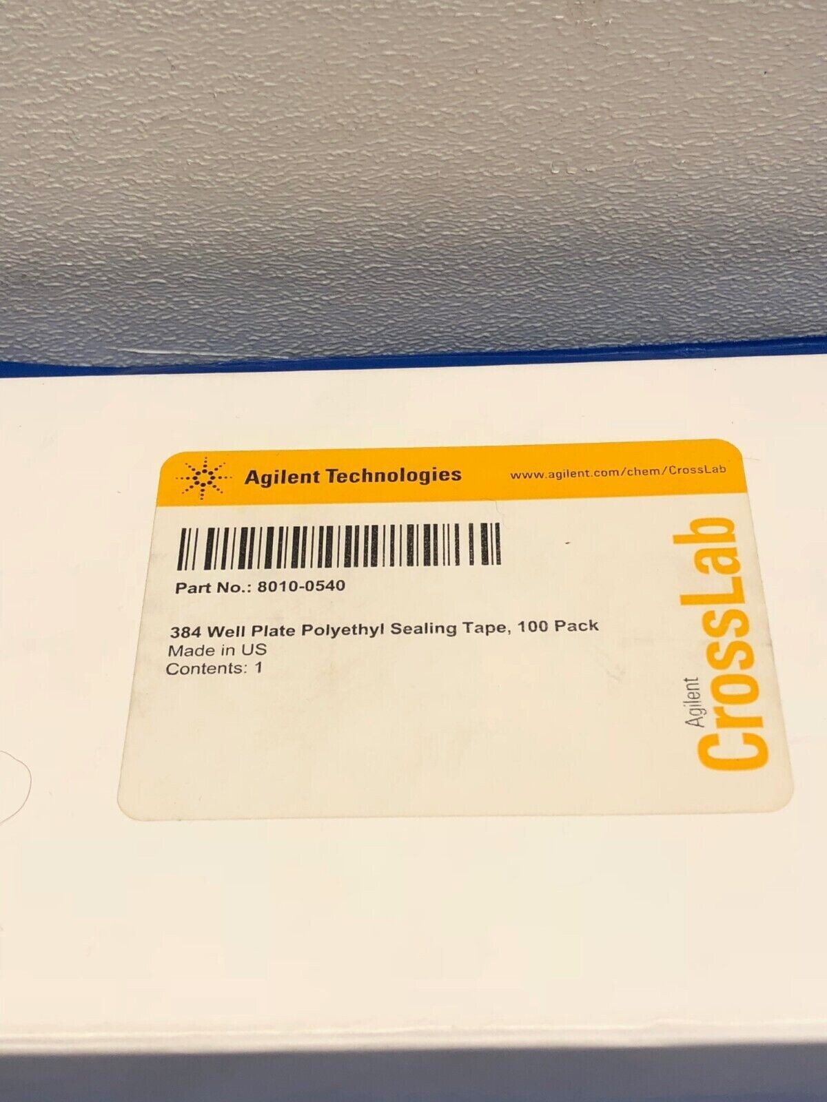 Agilent Technologies PN 8010-0540 Plate 384 Well Polyethyl Sealing Tape 100 Pack