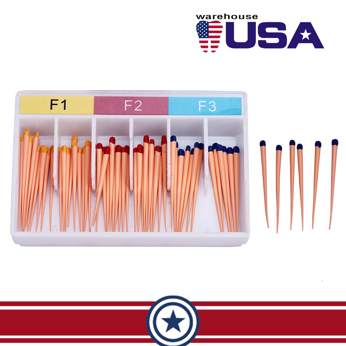 AZDENT Dental Gutta Percha Points / Absorbent Paper Endodontics Root Canal F1-F3