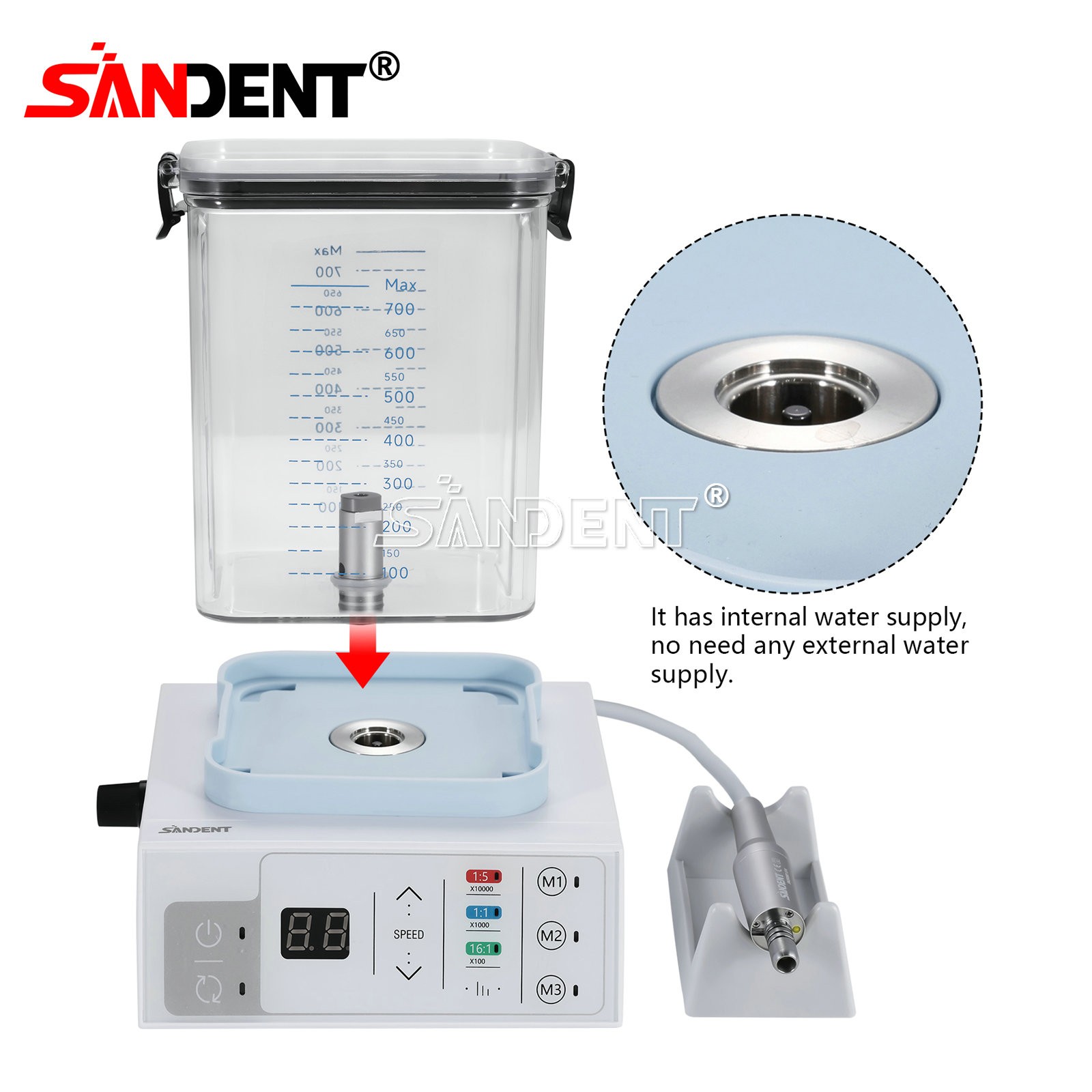 Dental LED Brushless Electric Micro Motor /1:5 Increasing Handpiece for Practice